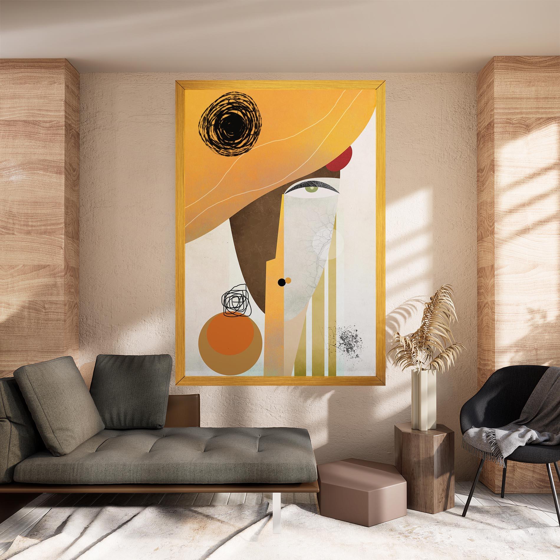 Leinwandbild Abstract Orange Face mockup 8