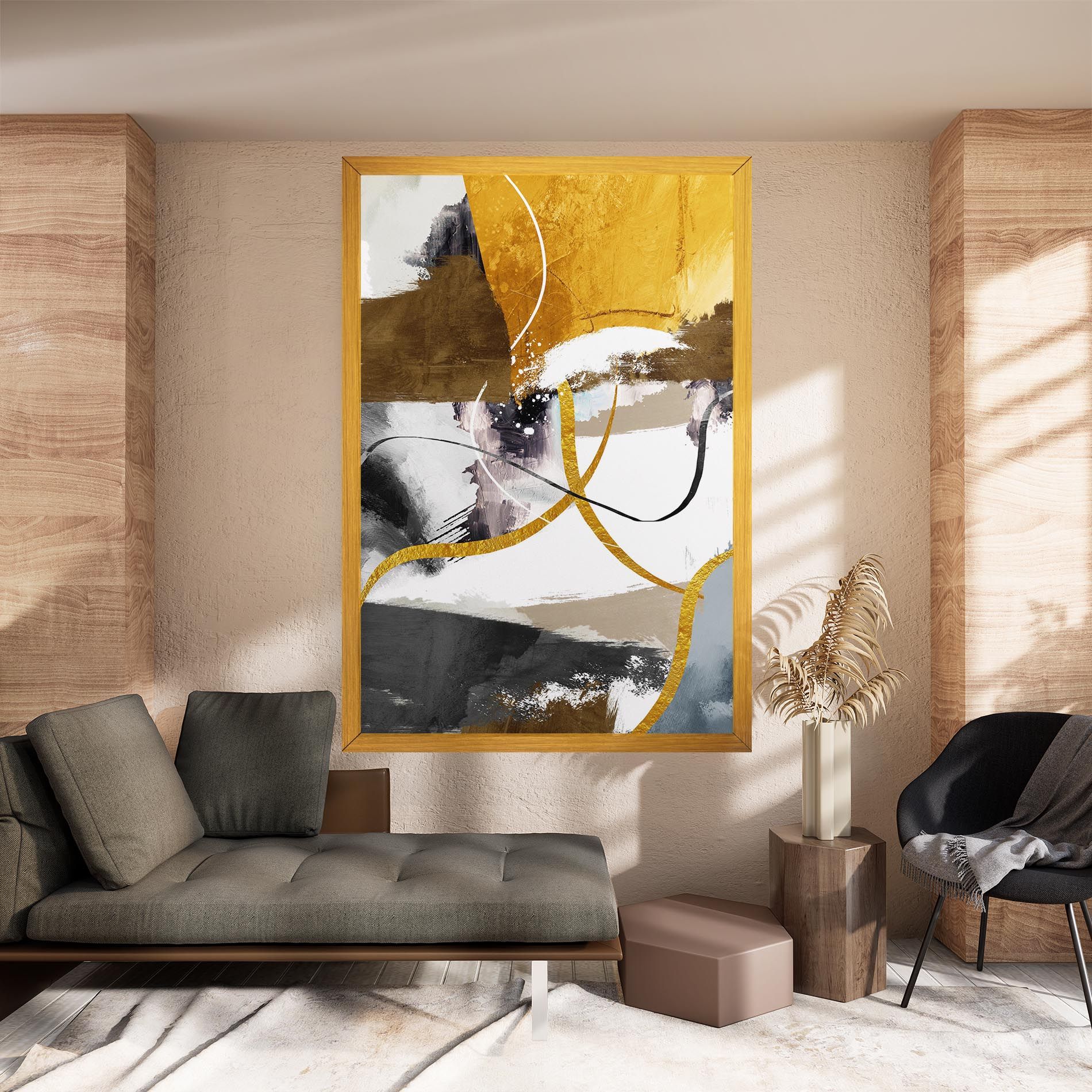 Chaotic Golden Painting mockup 8