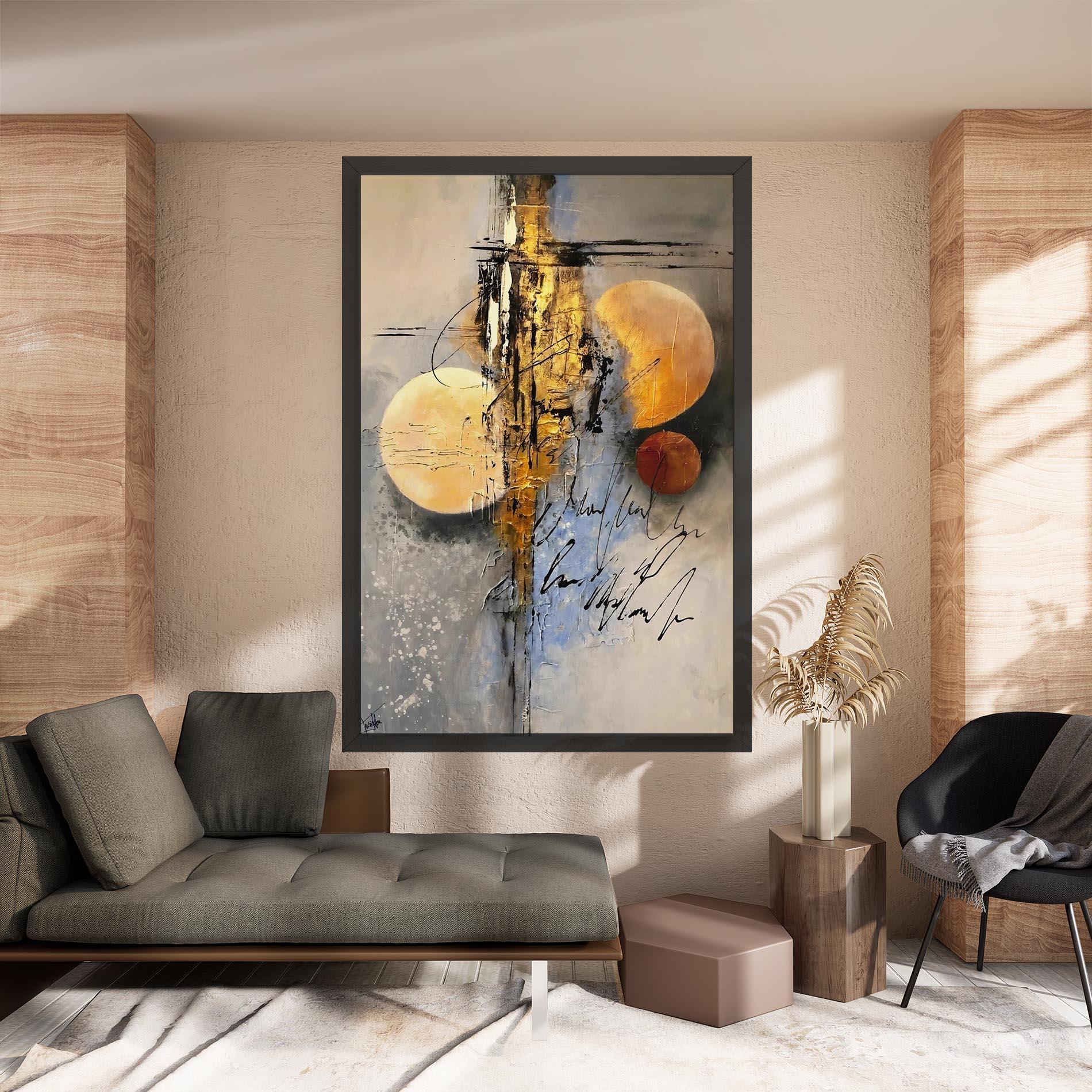 Leinwandbild Abstract Moons mockup 8