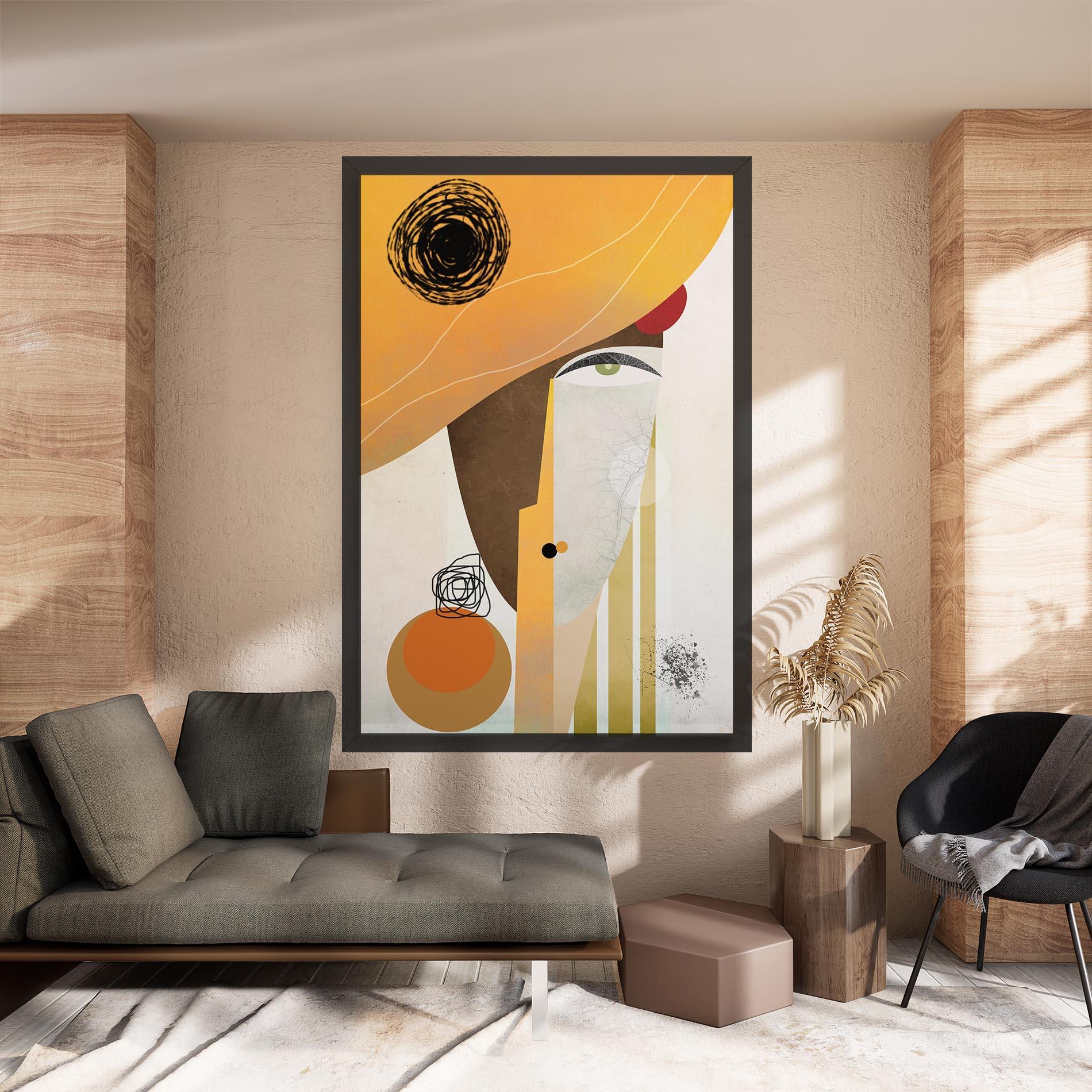 Leinwandbild Abstract Orange Face mockup 8