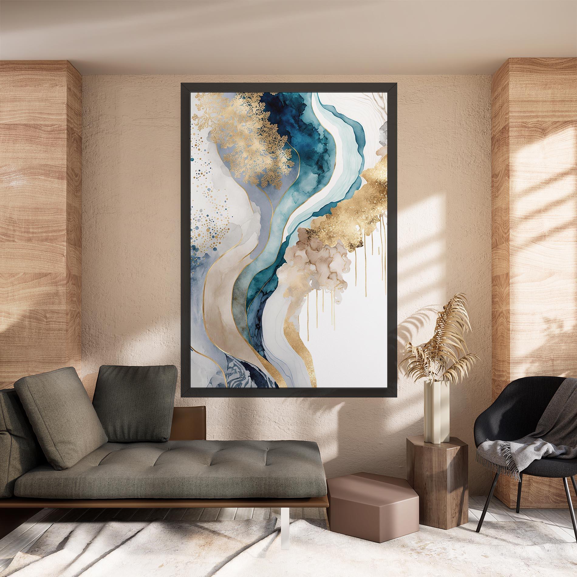 Leinwandbild Light Blue Waves mockup 8