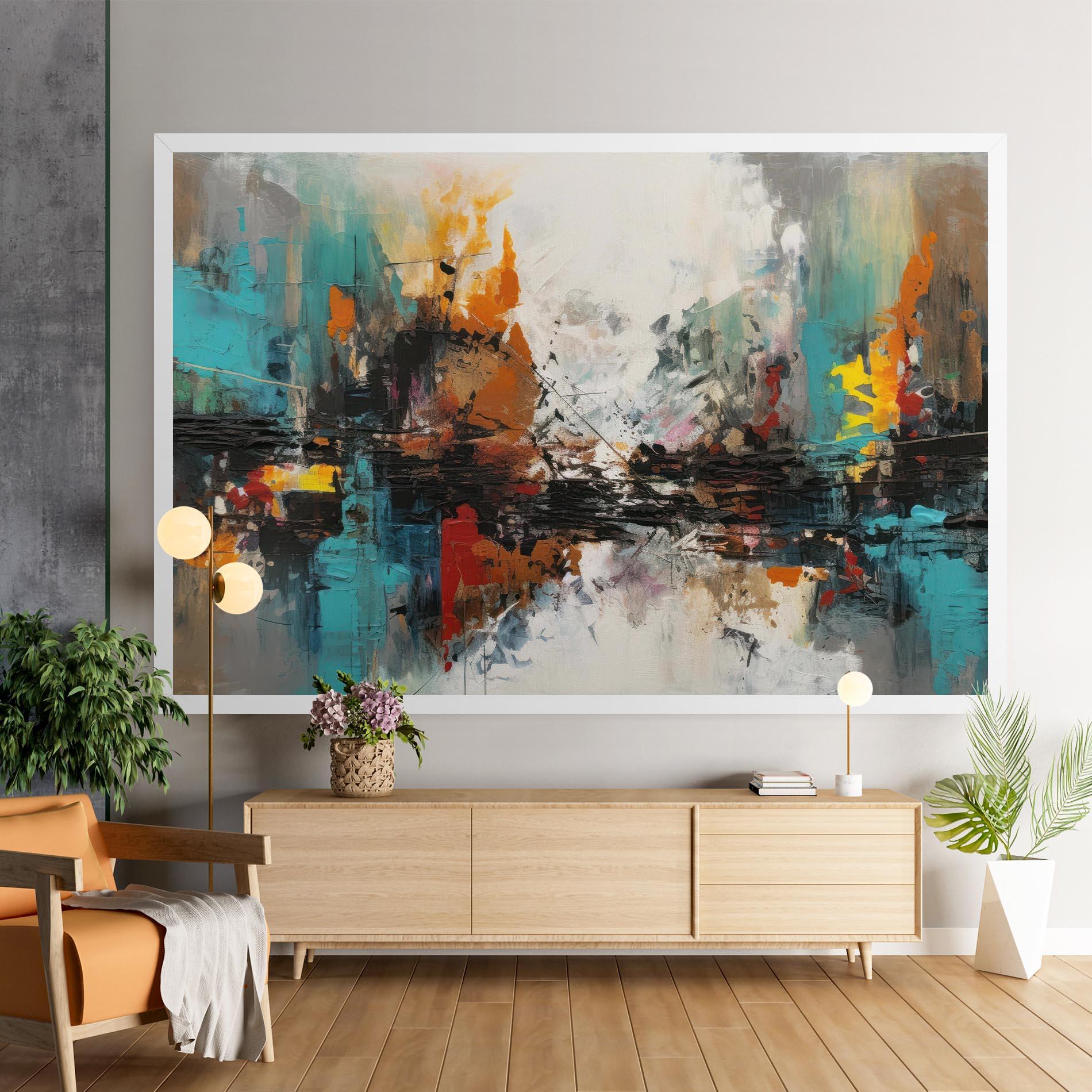 Leinwandbild Abstract City Painting mockup 9