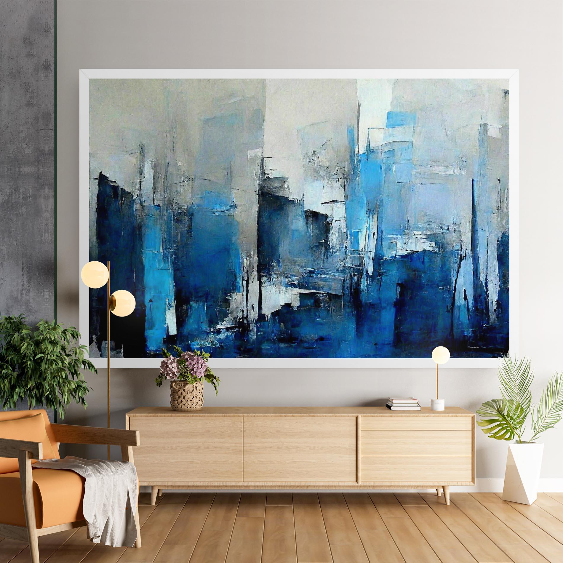 Leinwandbild Blue Gray Color mockup 9