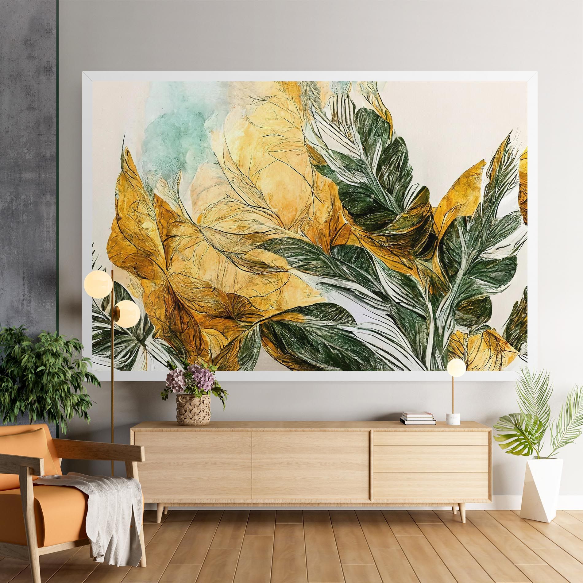Gold And Green Leafes mockup 9