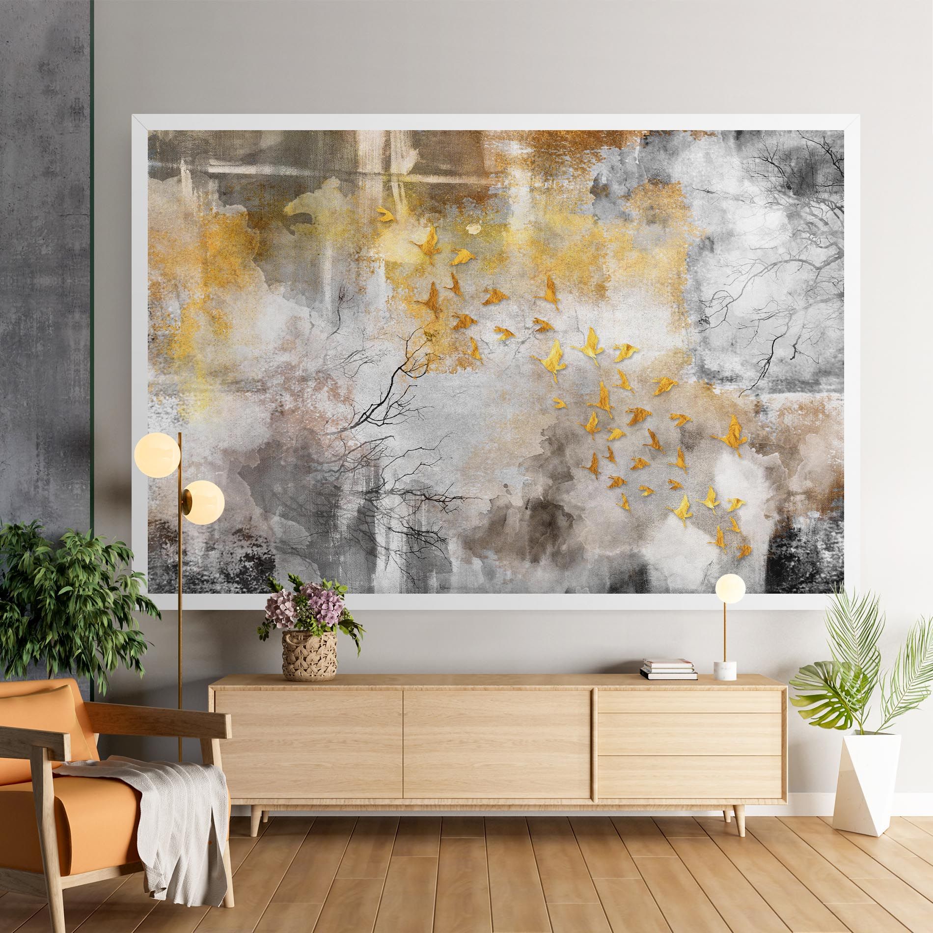 Gold Birds Flying mockup 9