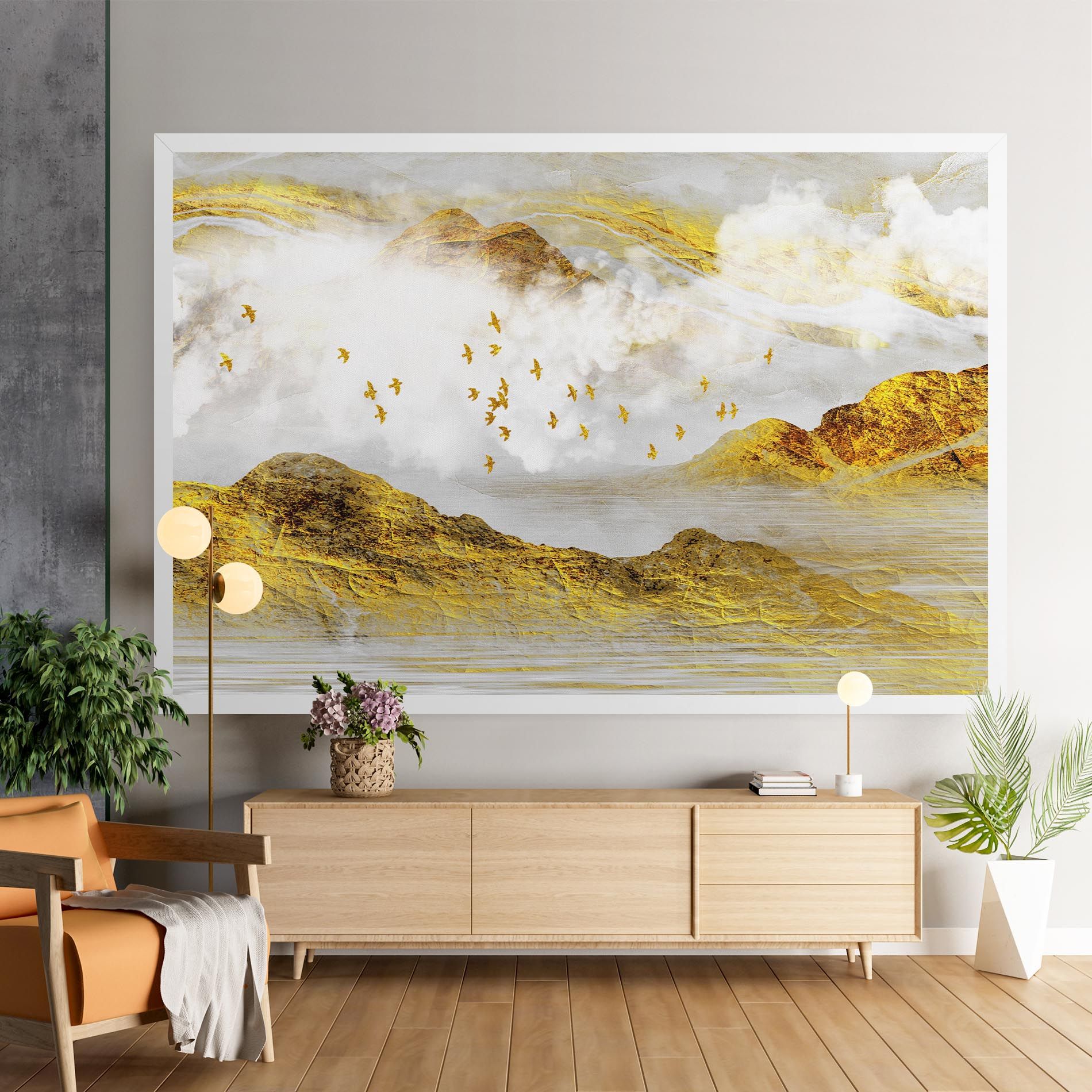 Gold Mountains Abstract mockup 9