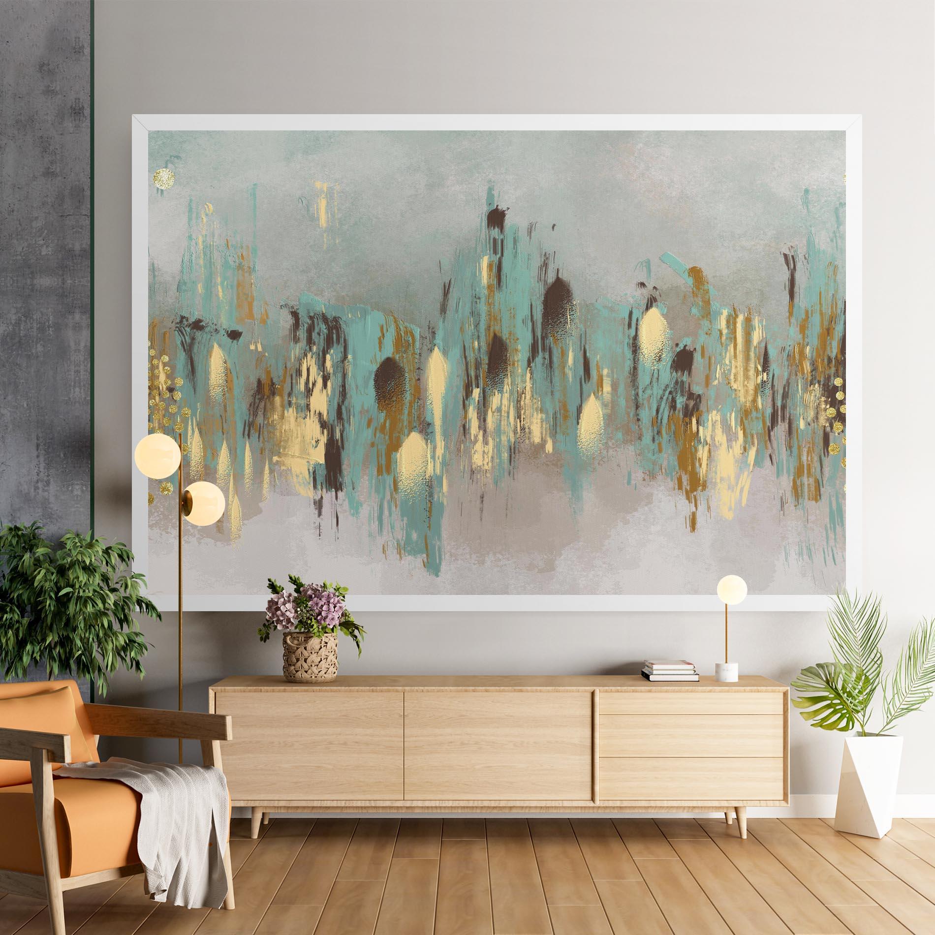 Leinwandbild Gold Spiral Points mockup 9