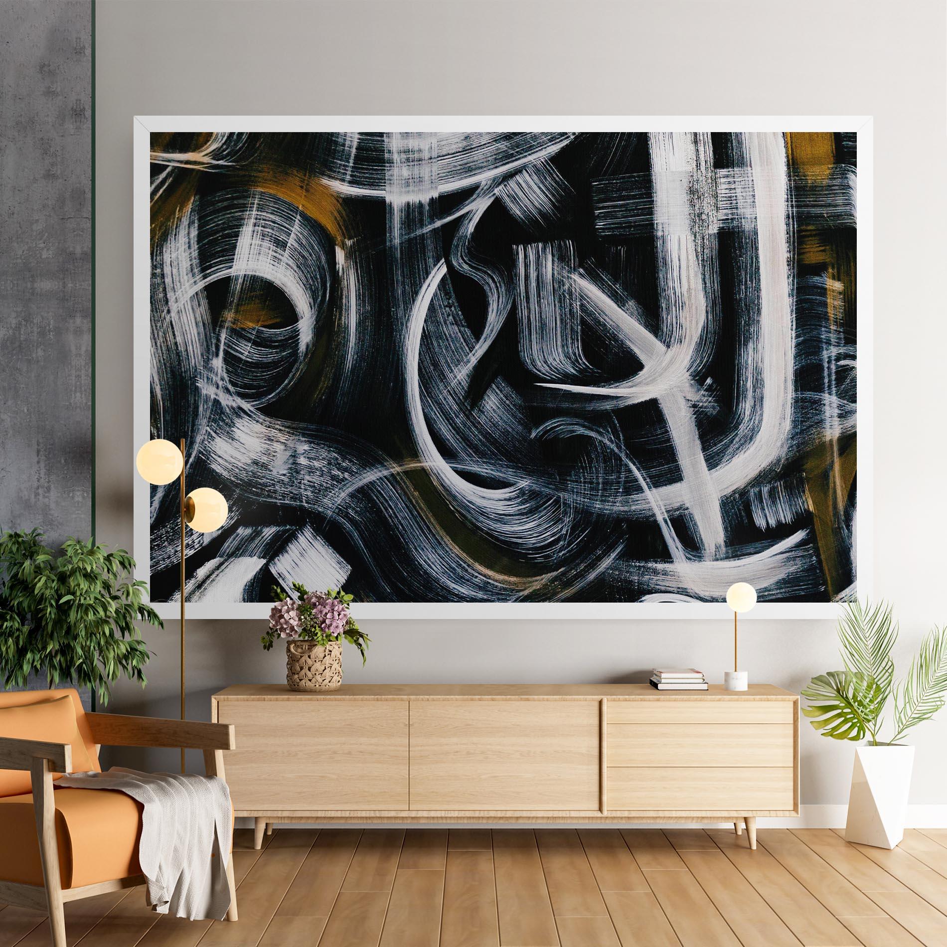 Leinwandbild White Brush Lines mockup 9