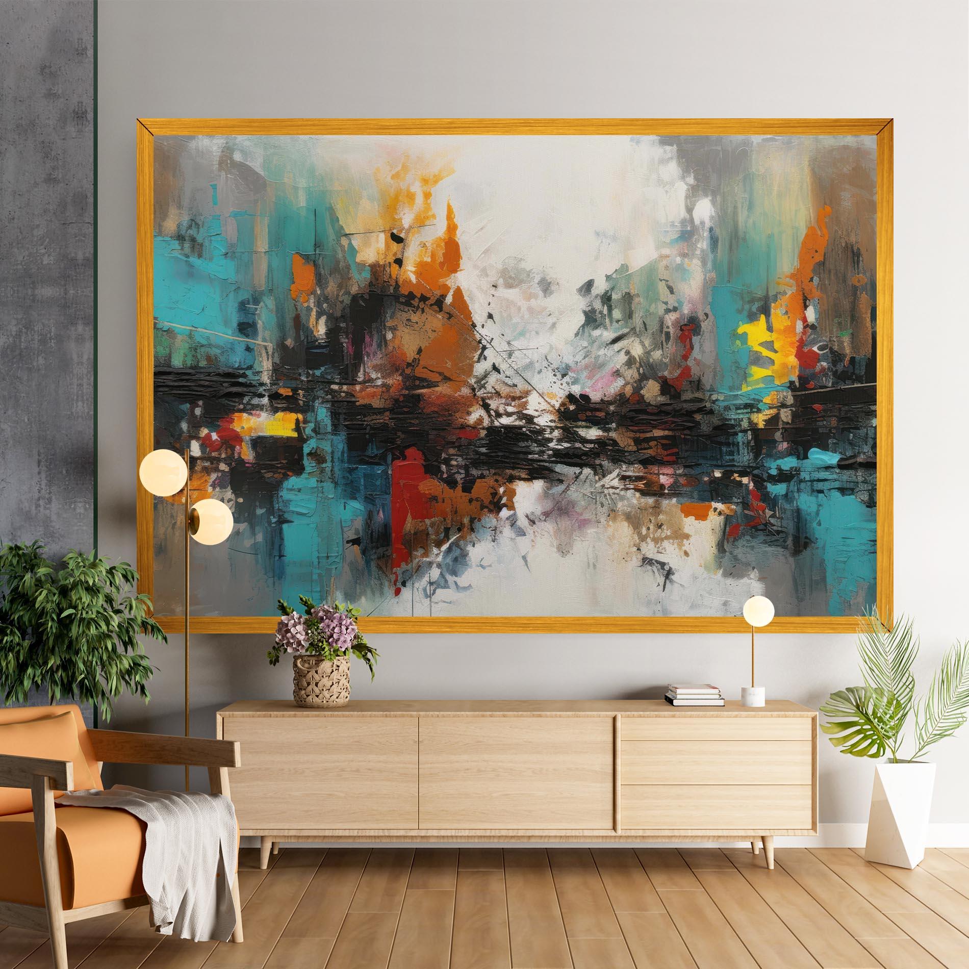 Leinwandbild Abstract City Painting mockup 9