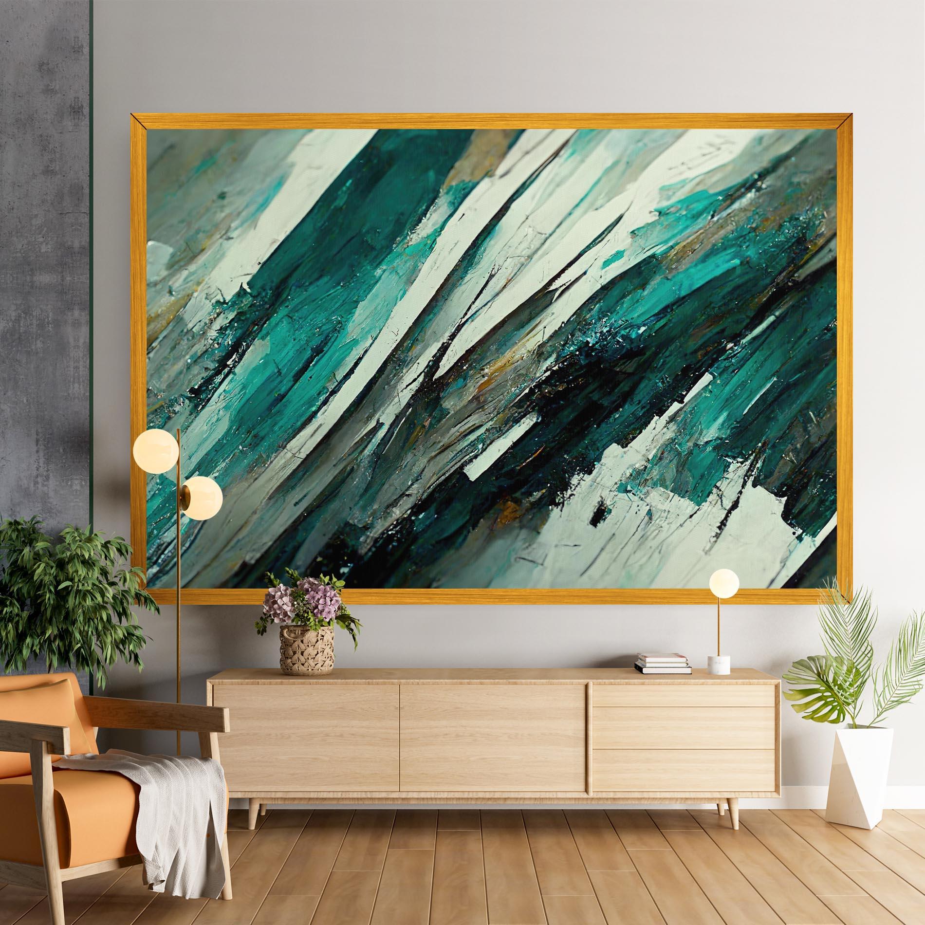 Leinwandbild Abstract Green Artwork mockup 9