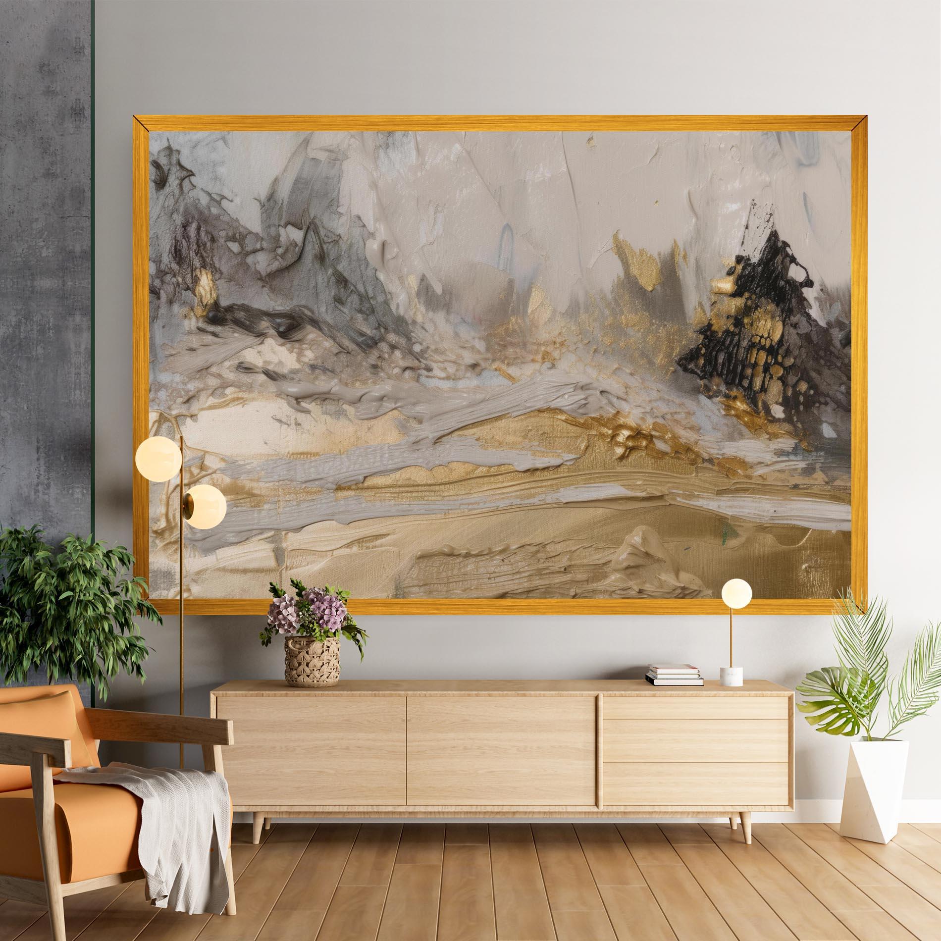 Leinwandbild Abstract White Waves mockup 9