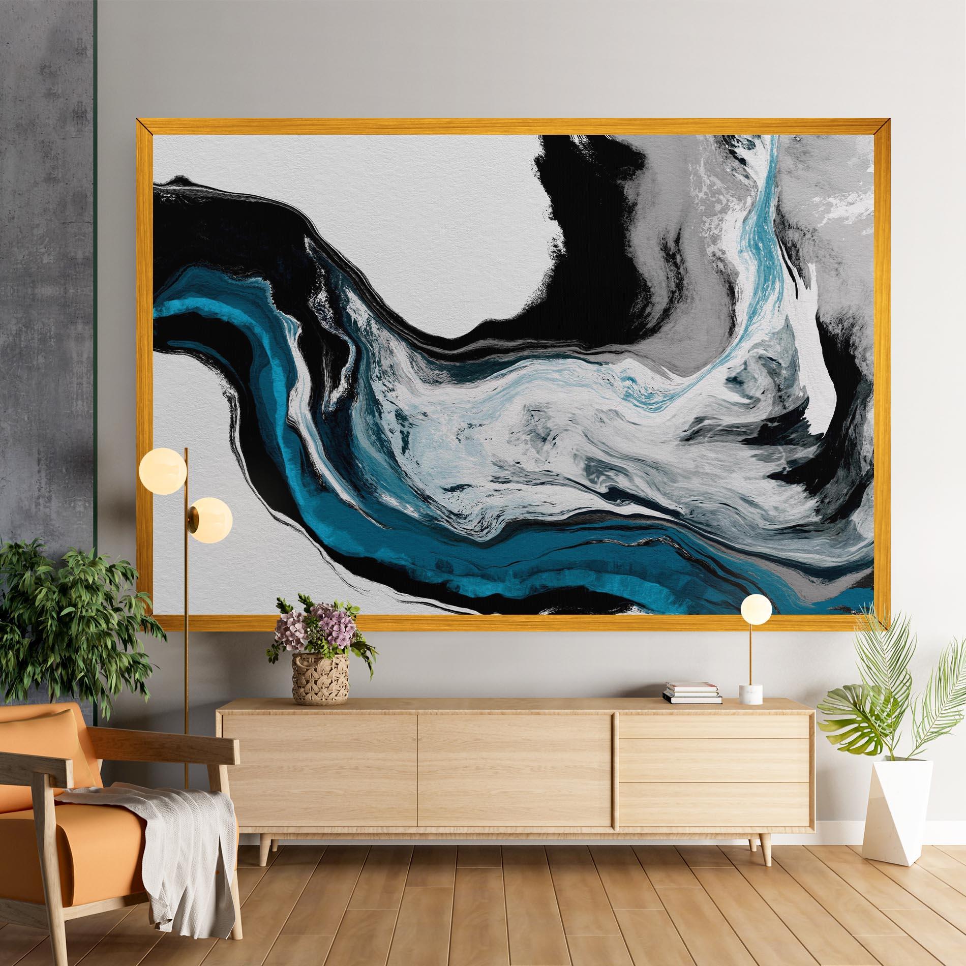 Leinwandbild Beautiful Abstract Wave mockup 9