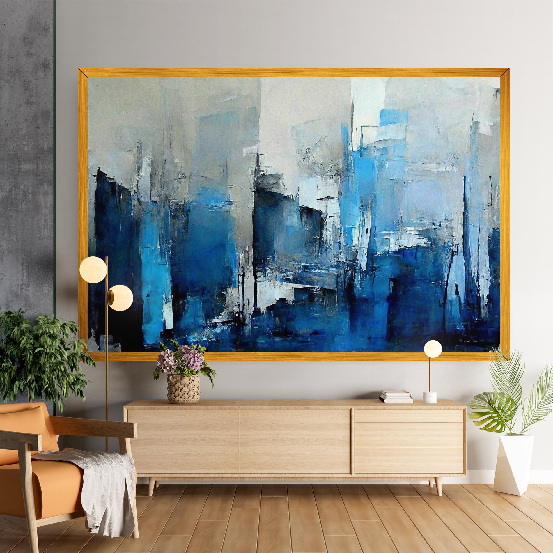 Leinwandbild Blue Gray Color mockup 9