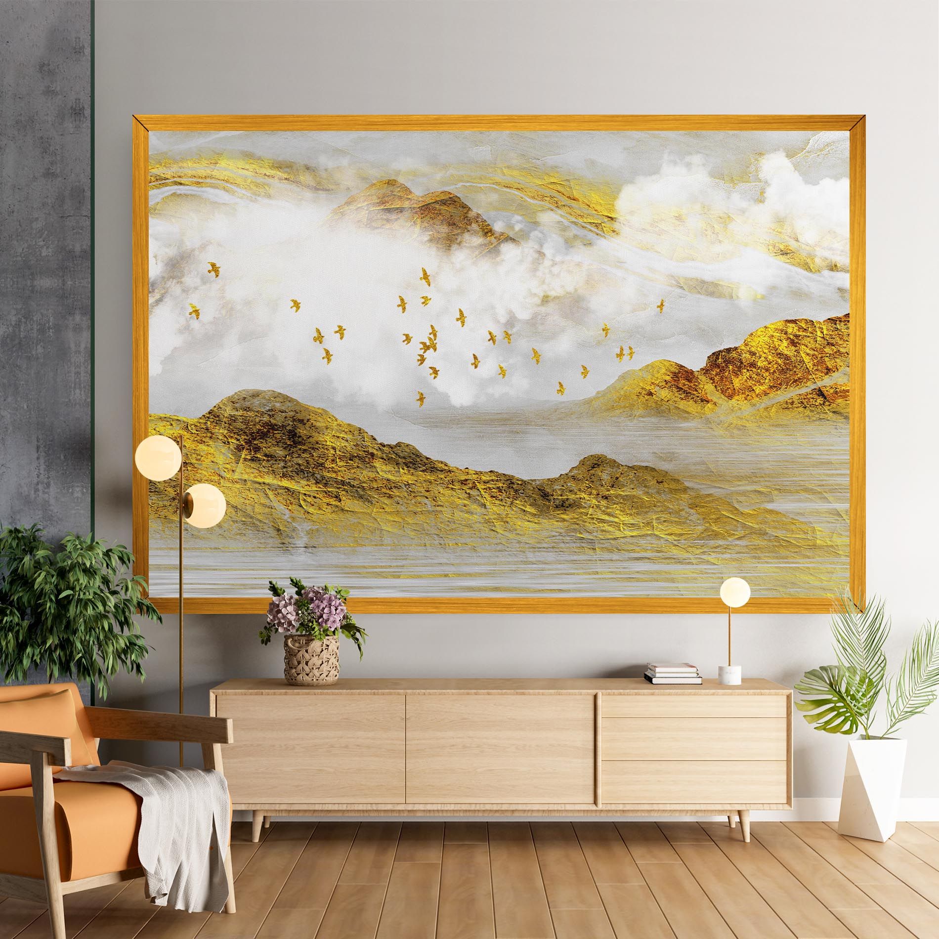 Gold Mountains Abstract mockup 9