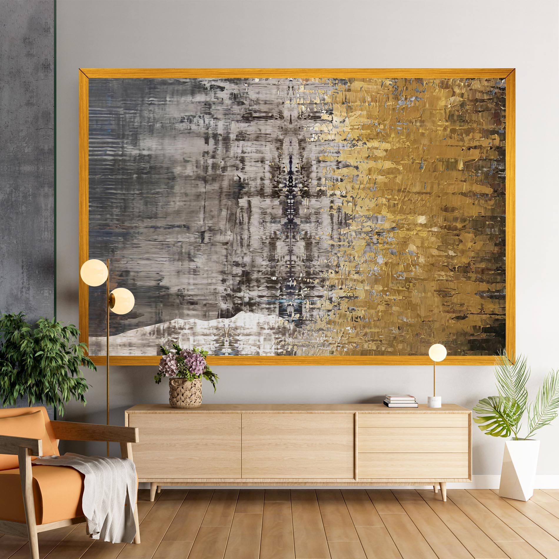 Leinwandbild Gold Oil Paint mockup 9