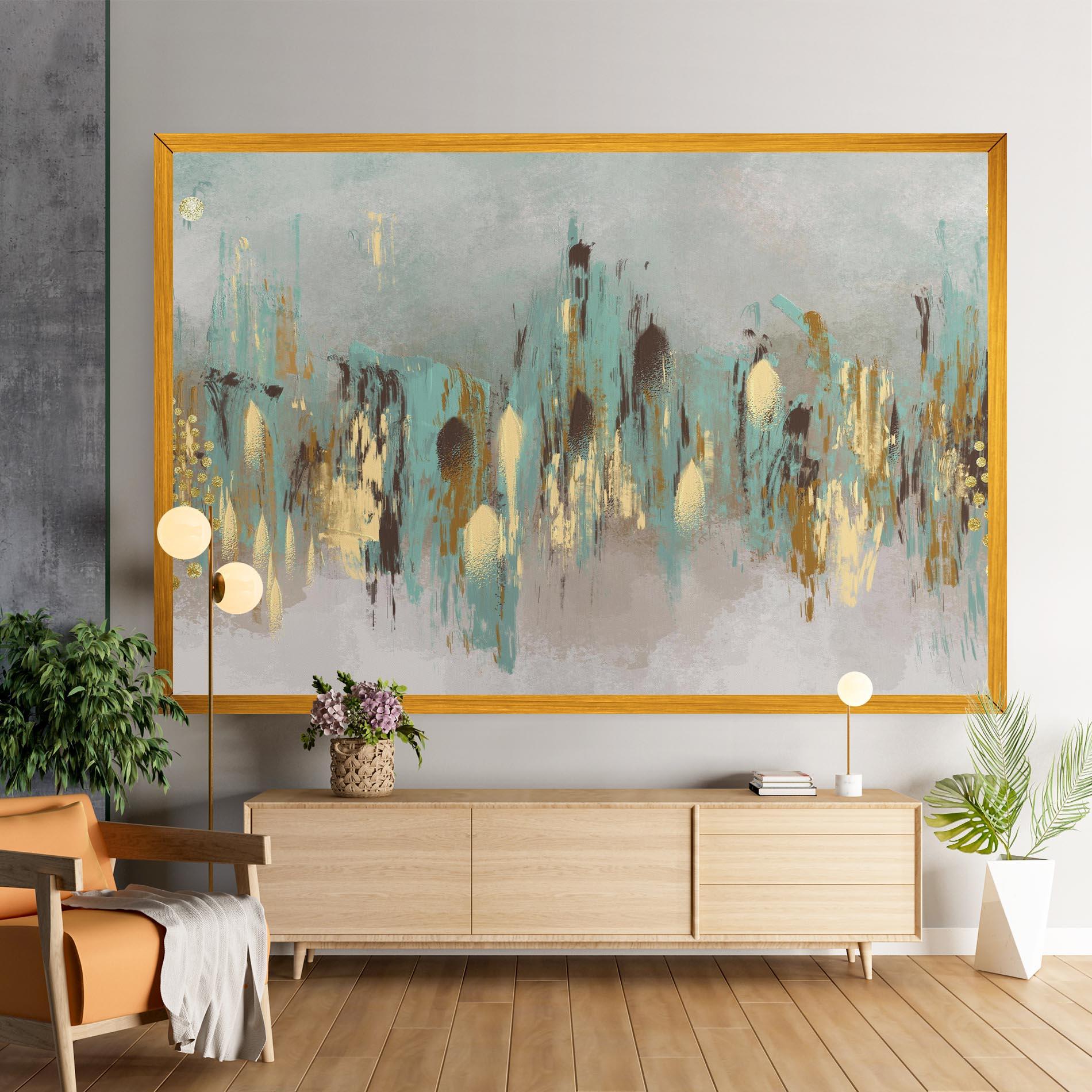 Leinwandbild Gold Spiral Points mockup 9