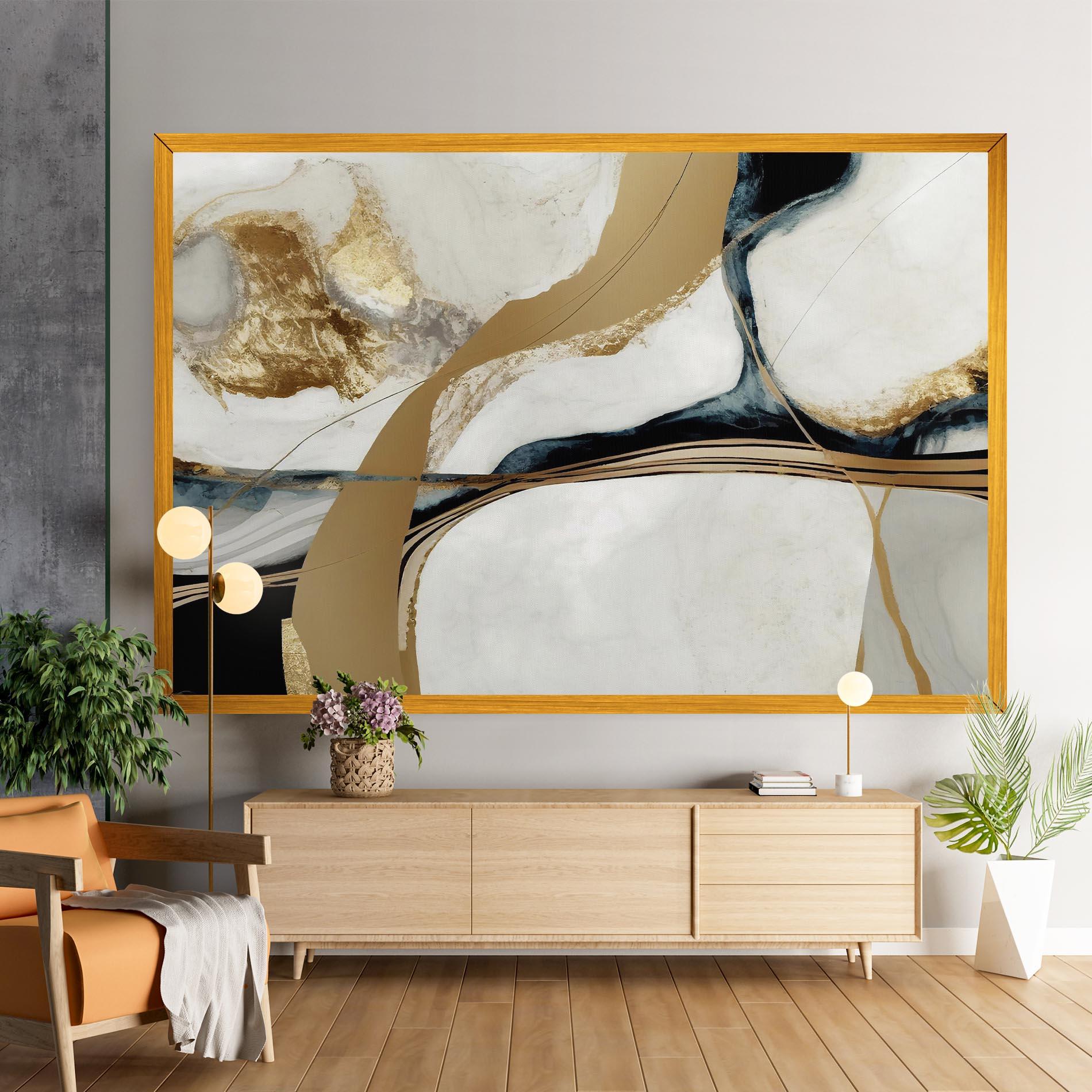 Leinwandbild Golden Blue Marble mockup 9