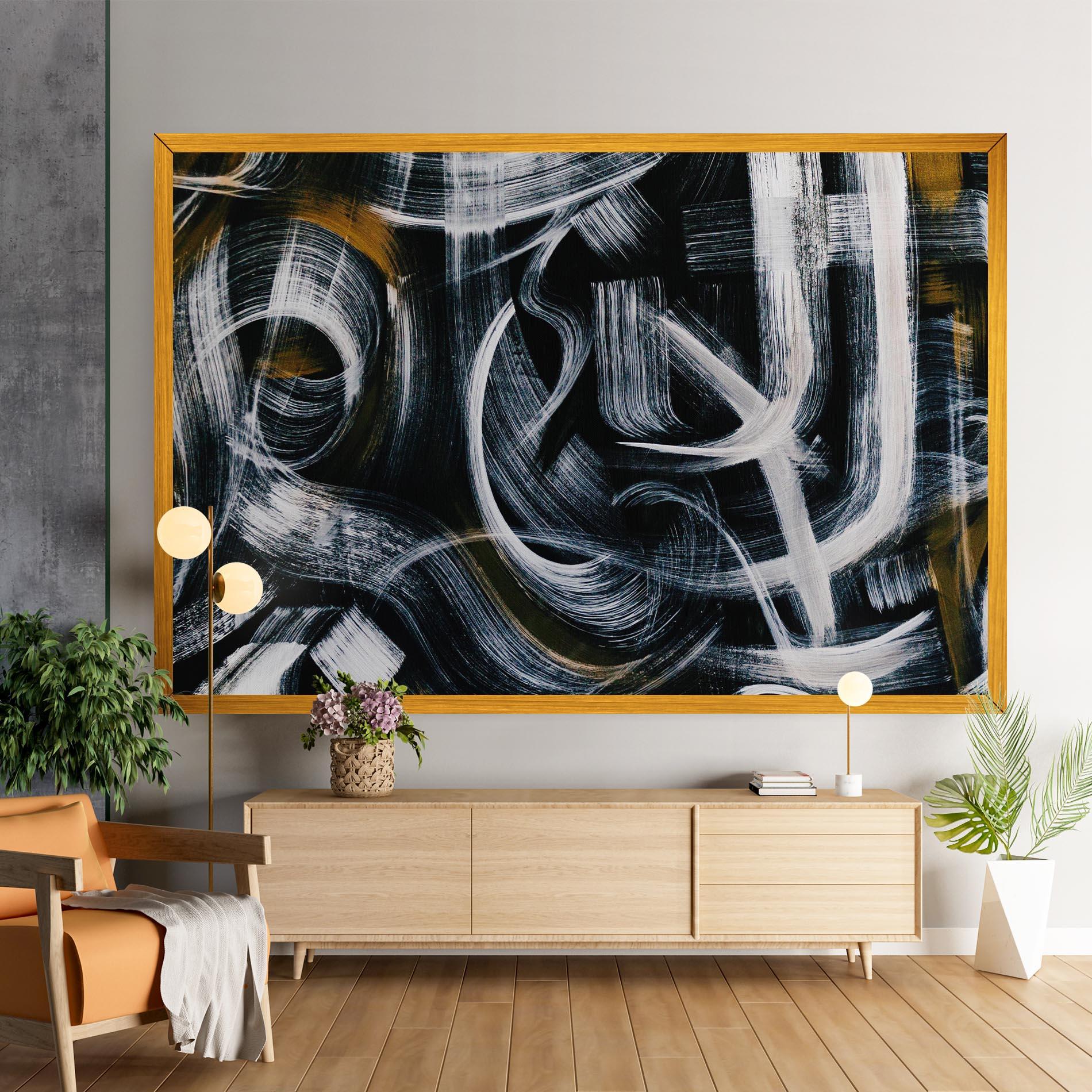 Leinwandbild White Brush Lines mockup 9