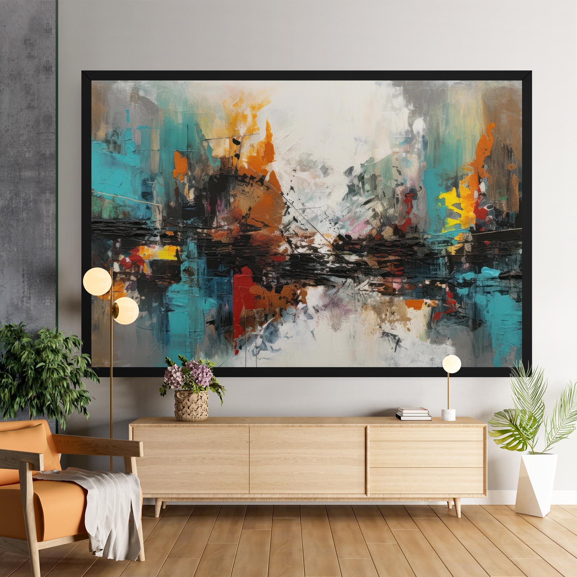 Leinwandbild Abstract City Painting mockup 9