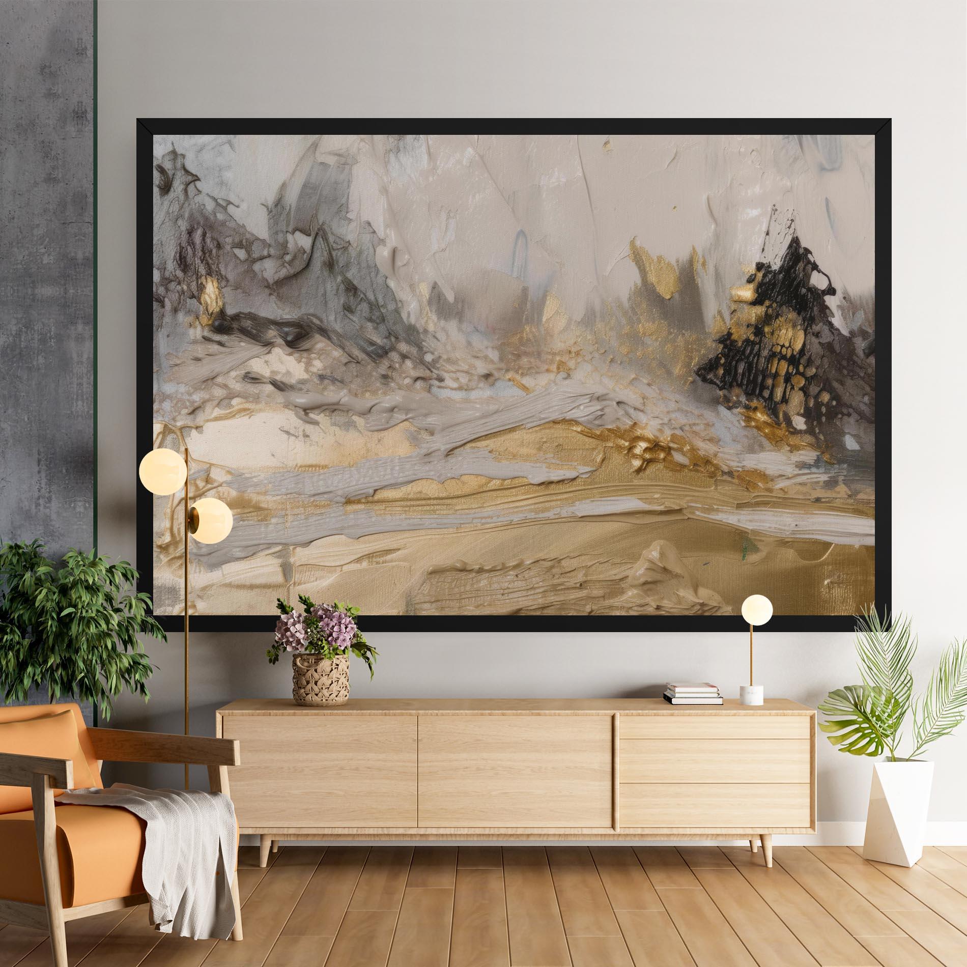 Leinwandbild Abstract White Waves mockup 9