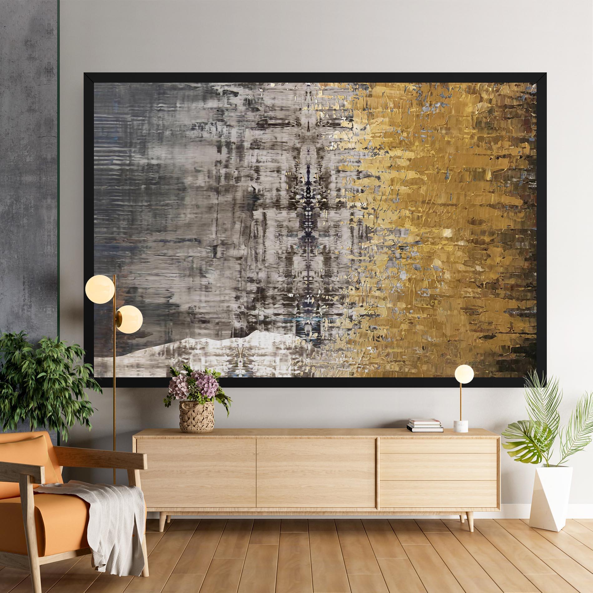 Leinwandbild Gold Oil Paint mockup 9