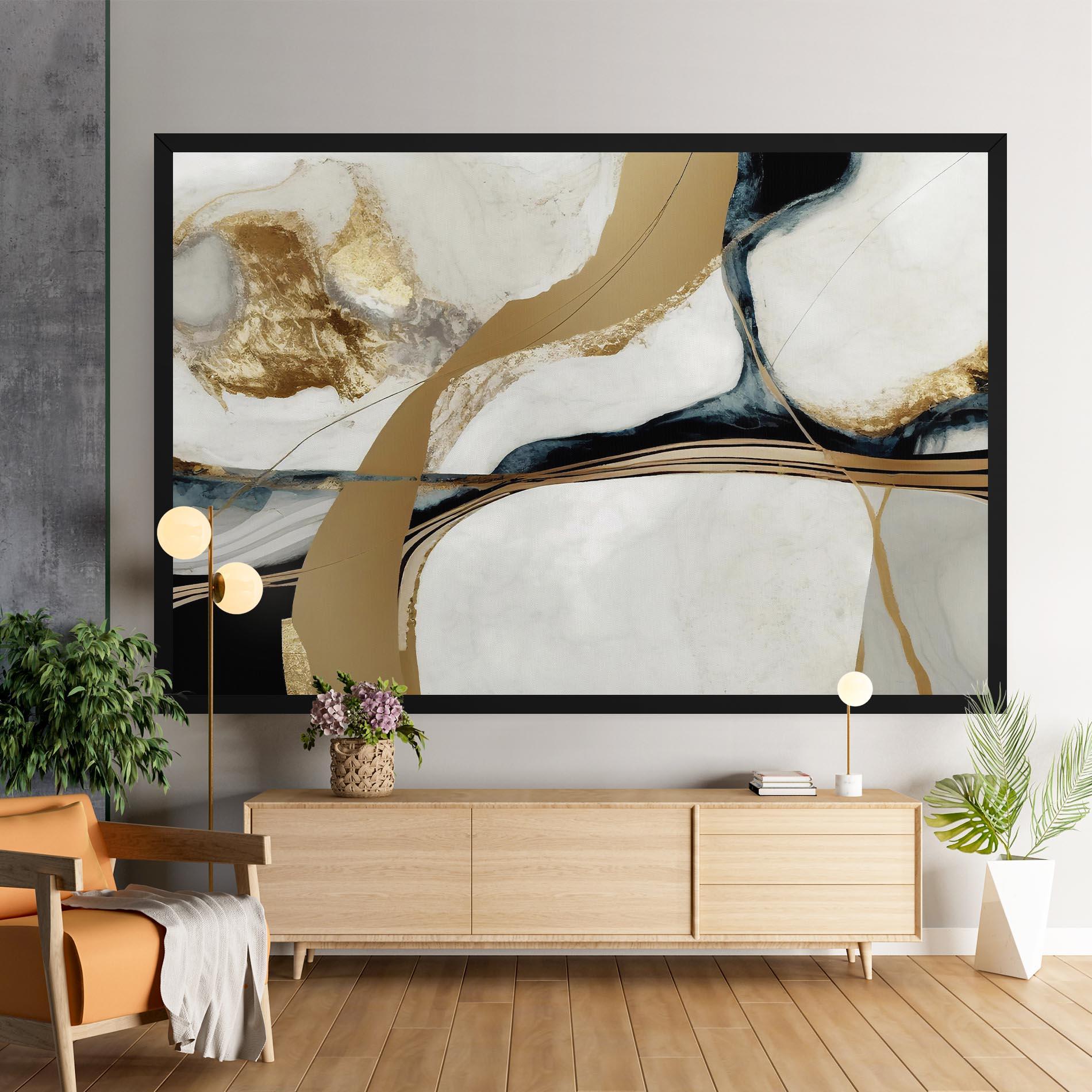 Leinwandbild Golden Blue Marble mockup 9