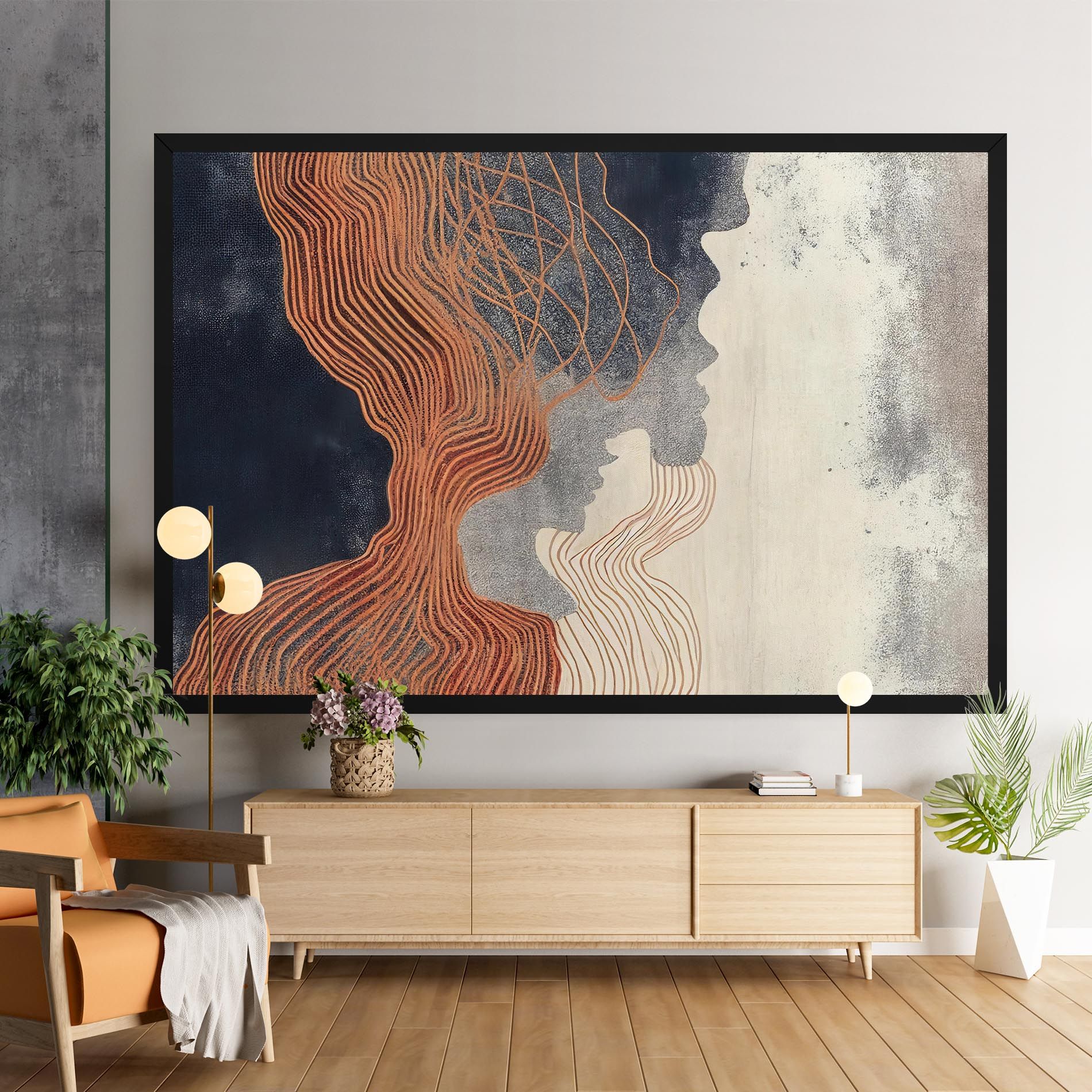 Orange Lines On Blue mockup 9