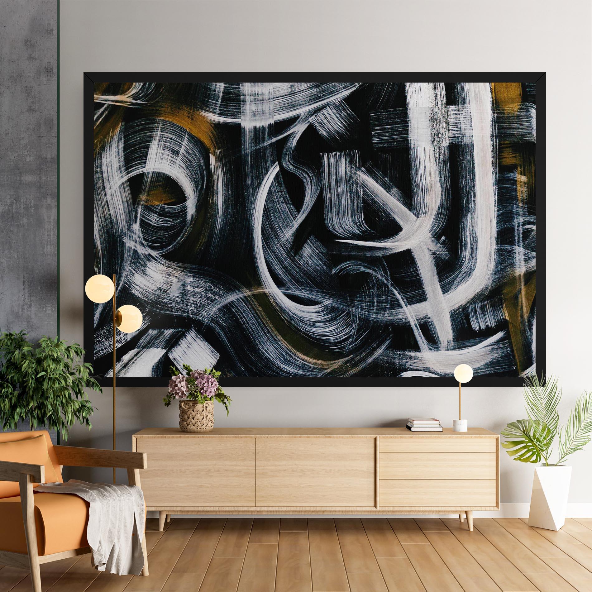 Leinwandbild White Brush Lines mockup 9