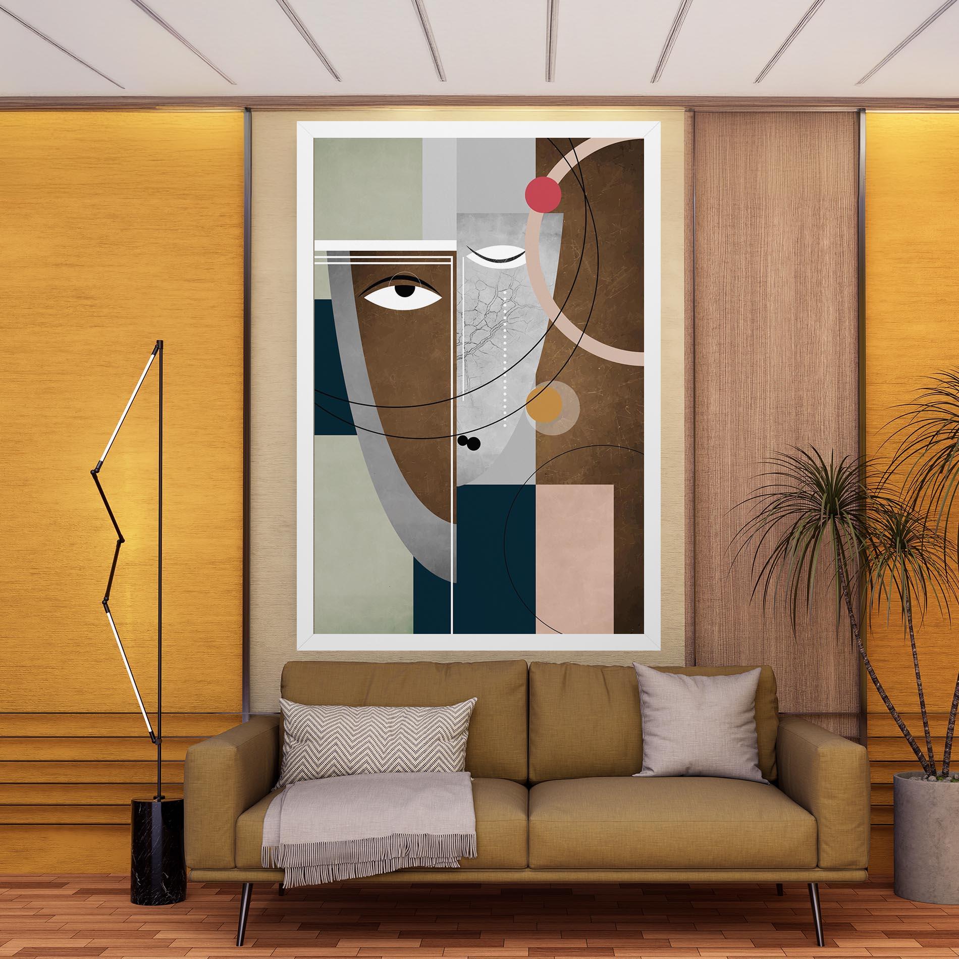 Leinwandbild Abstract Brown Face mockup 9