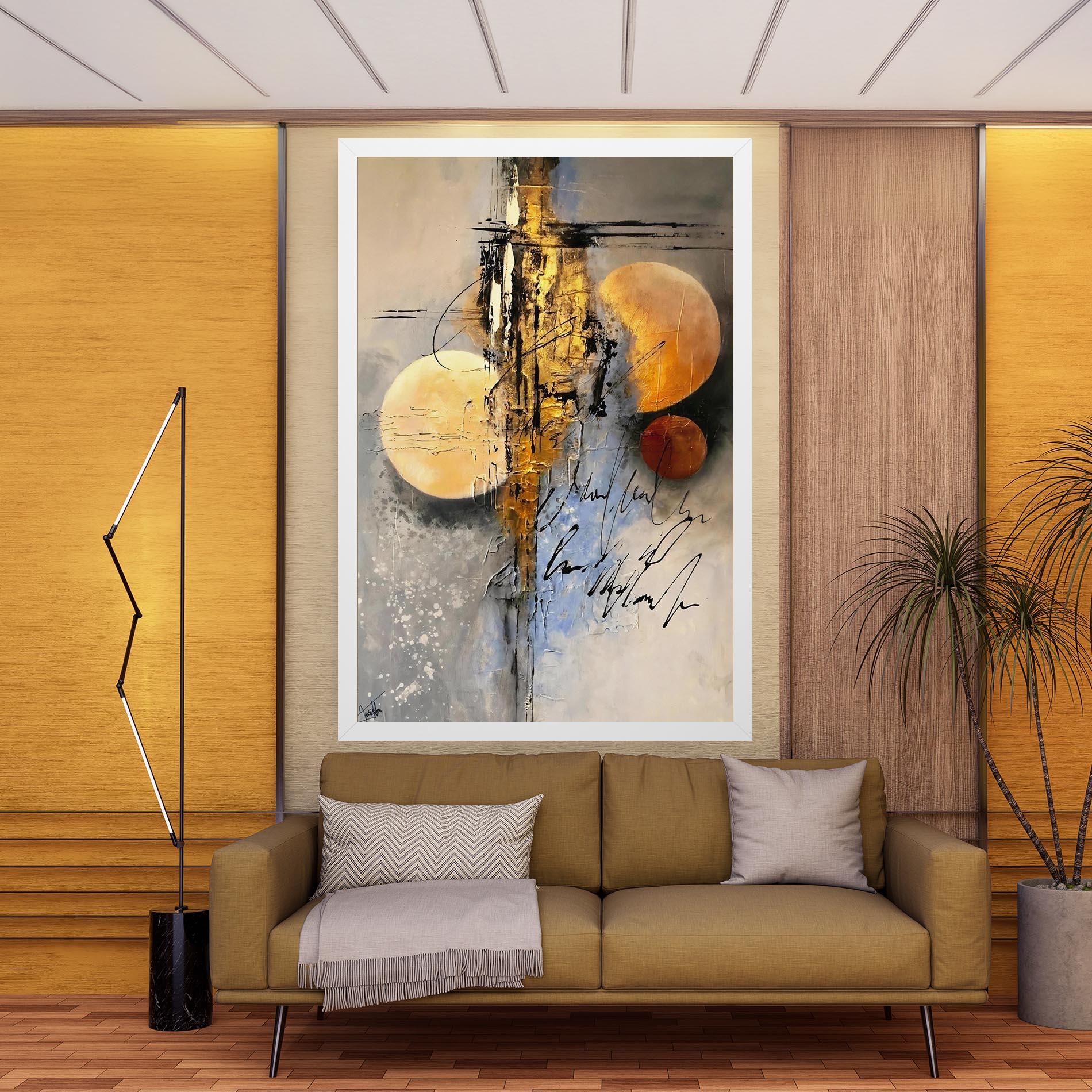 Leinwandbild Abstract Moons mockup 9