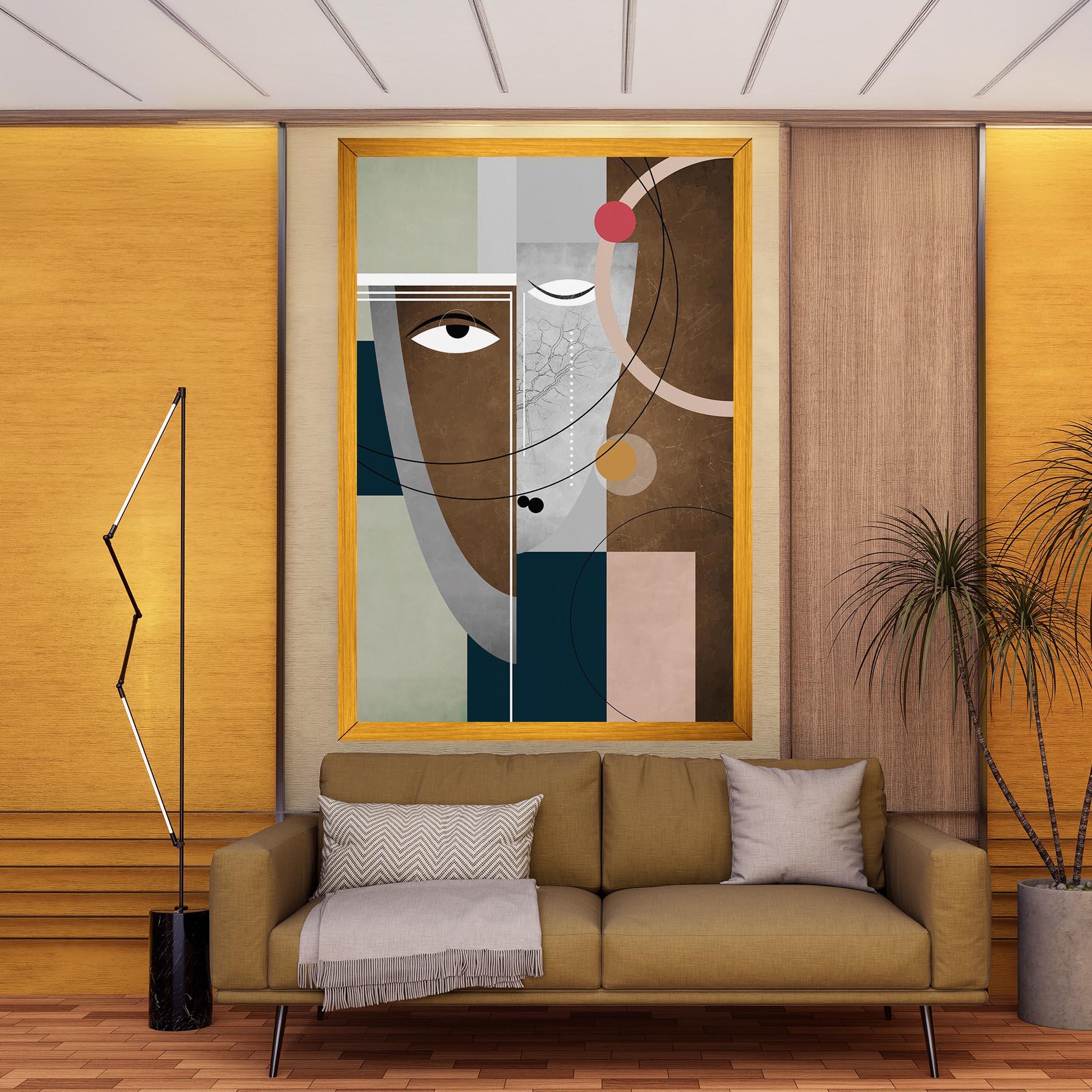 Leinwandbild Abstract Brown Face mockup 9