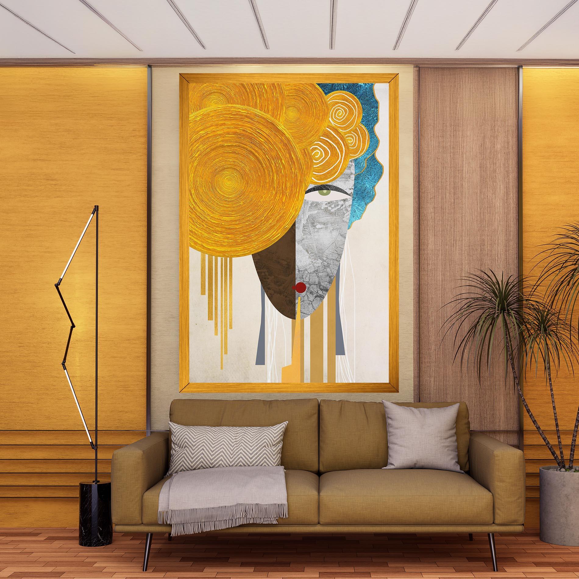 Leinwandbild Abstract Grey Face 1 mockup 9