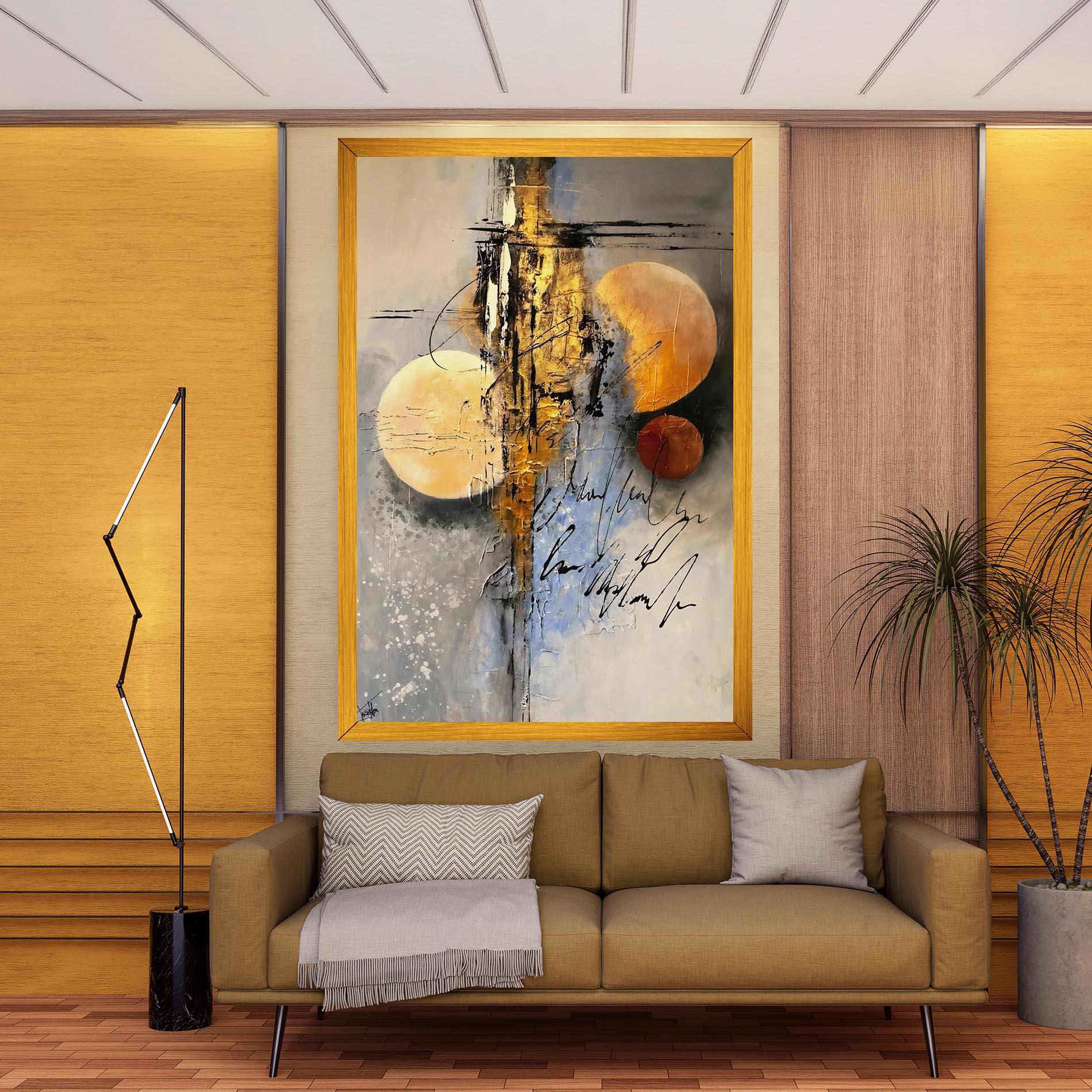 Leinwandbild Abstract Moons mockup 9