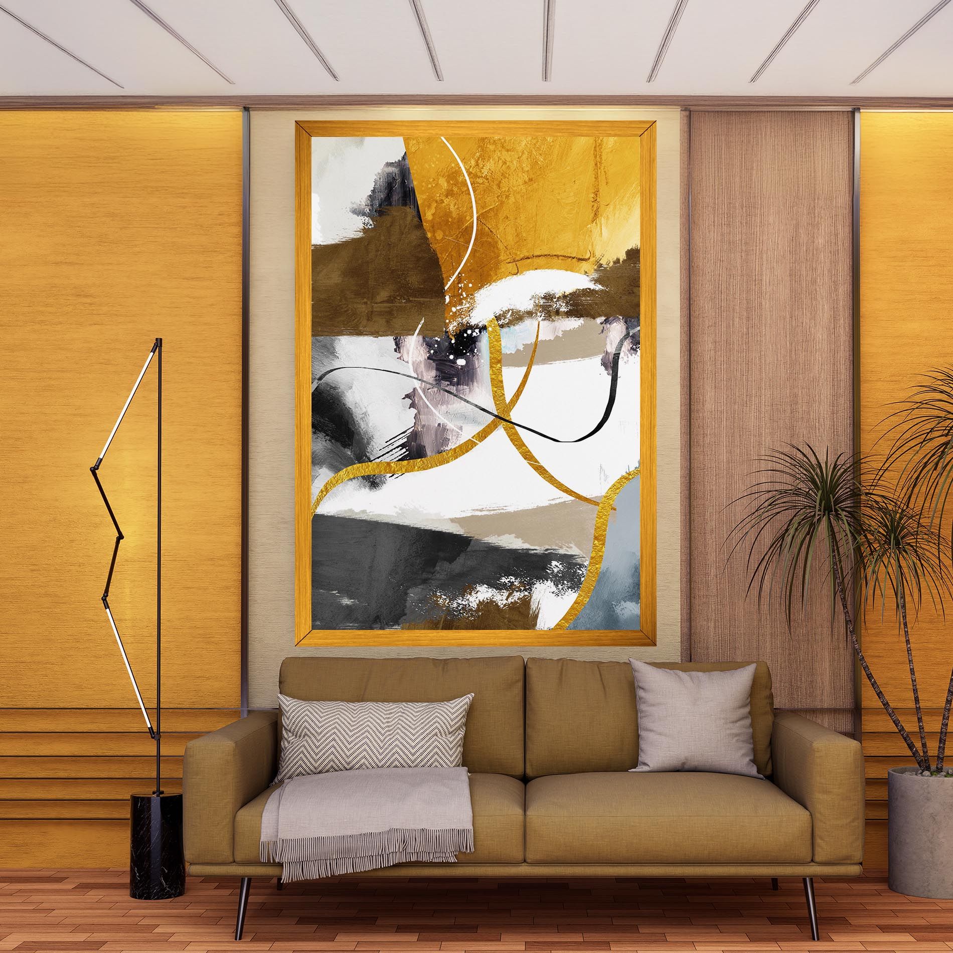 Chaotic Golden Painting mockup 9
