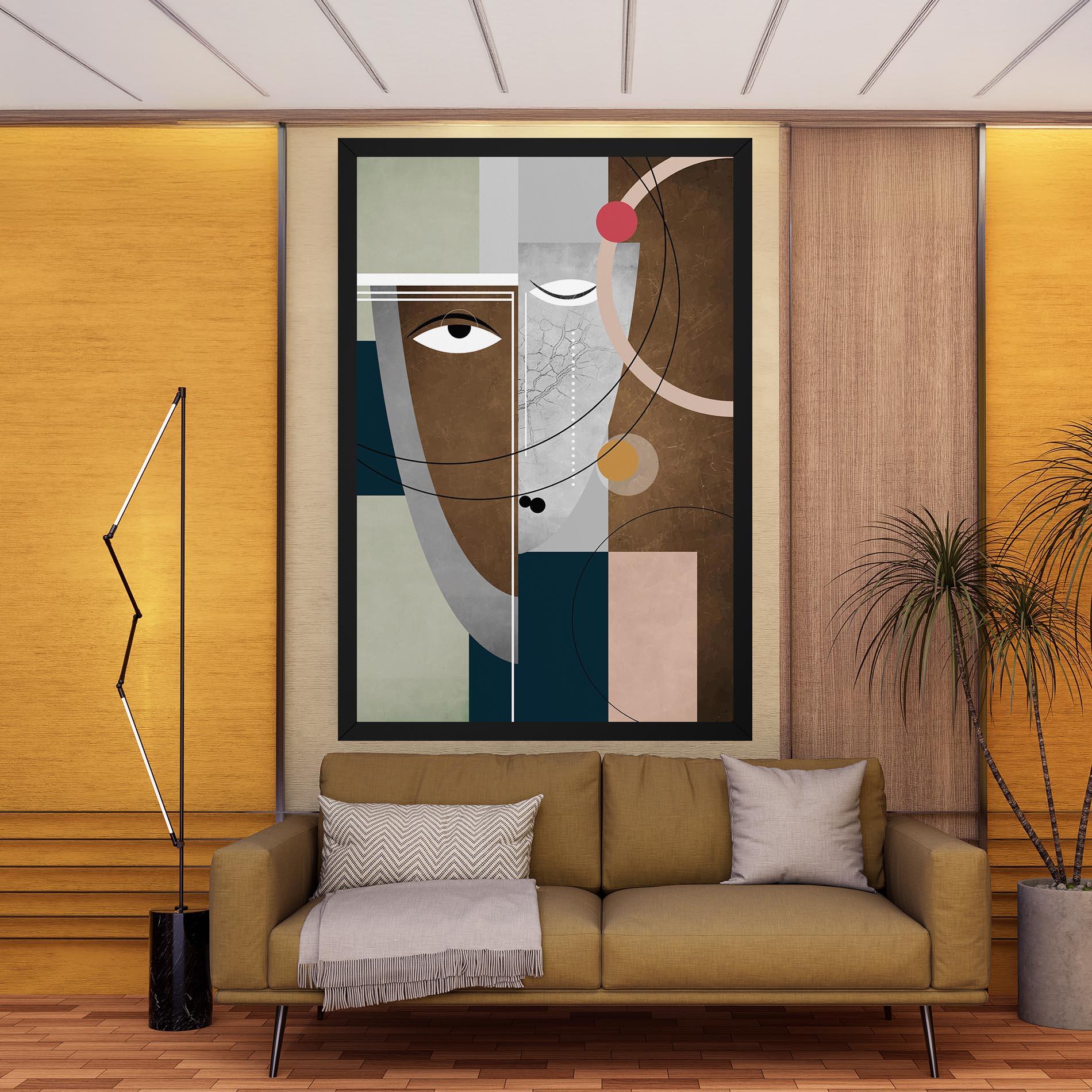 Leinwandbild Abstract Brown Face mockup 9