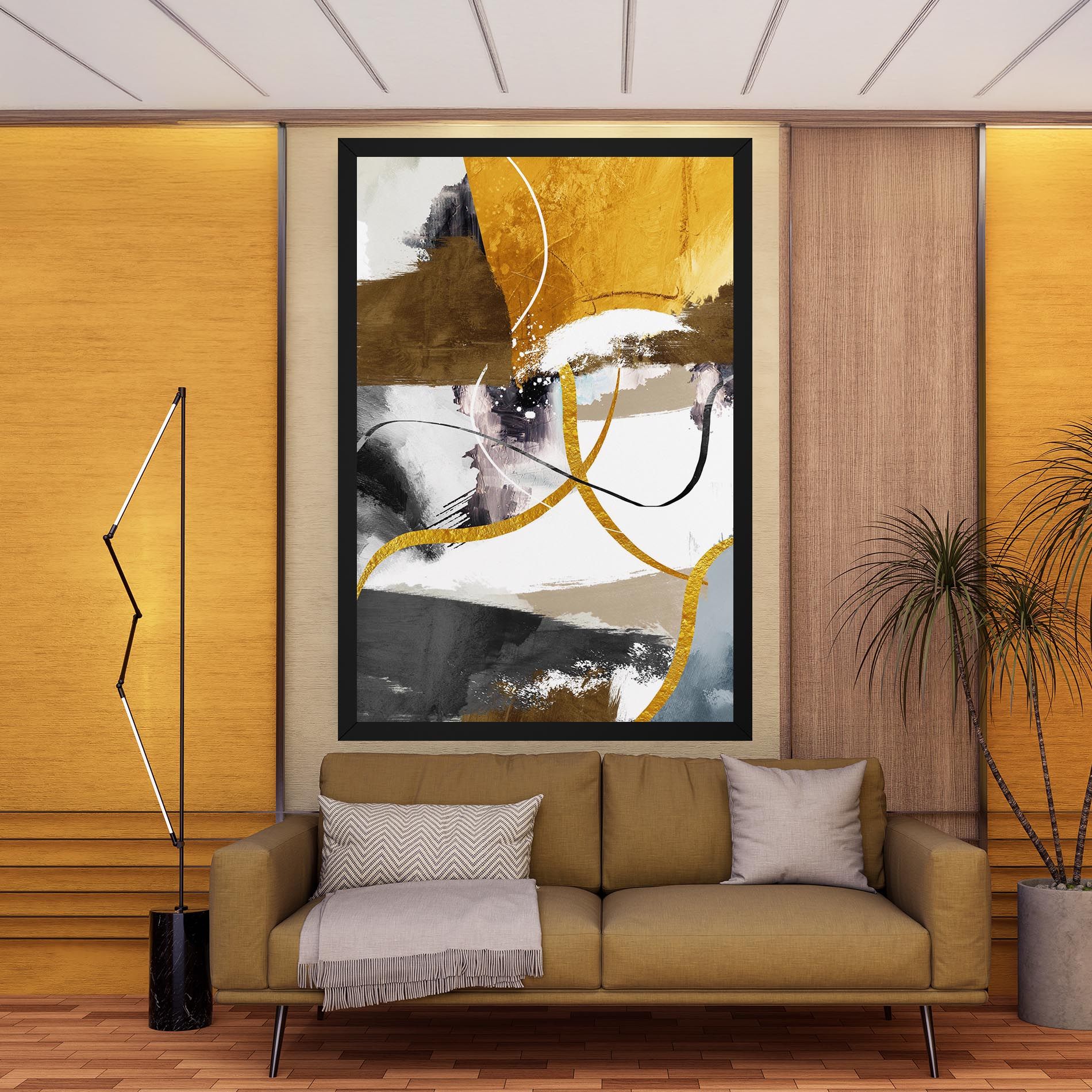 Chaotic Golden Painting mockup 9