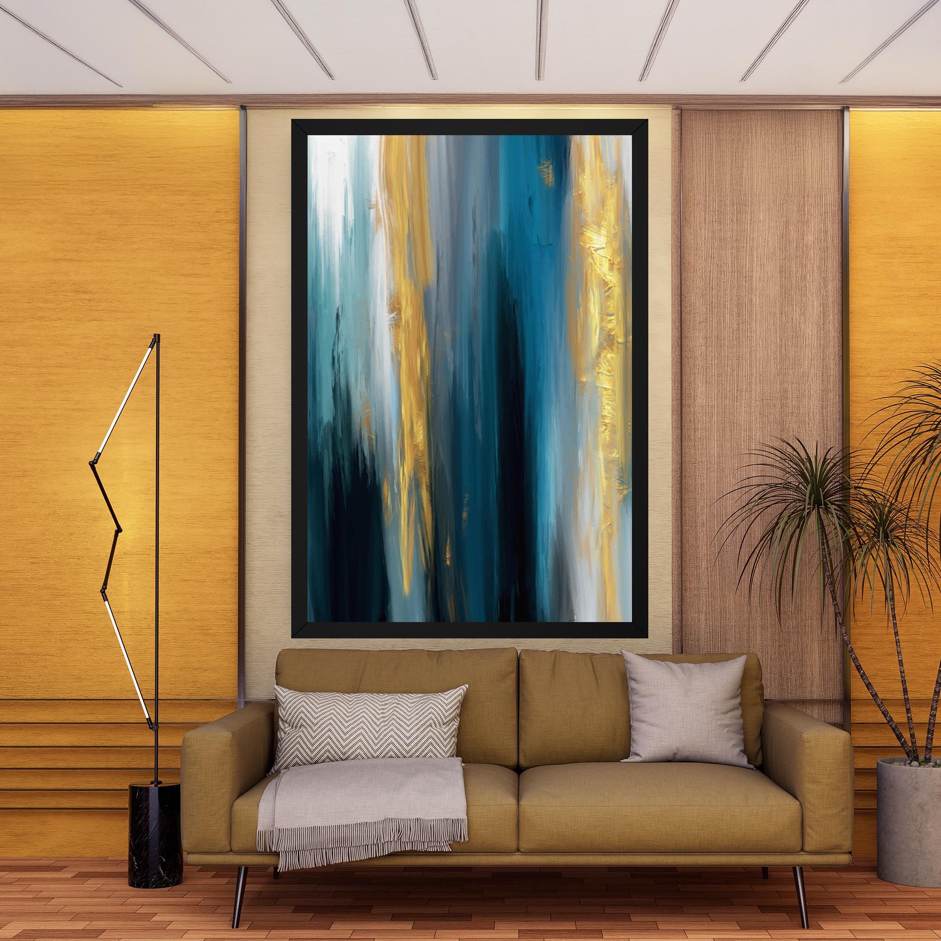 Golden Black Blue Art mockup 9