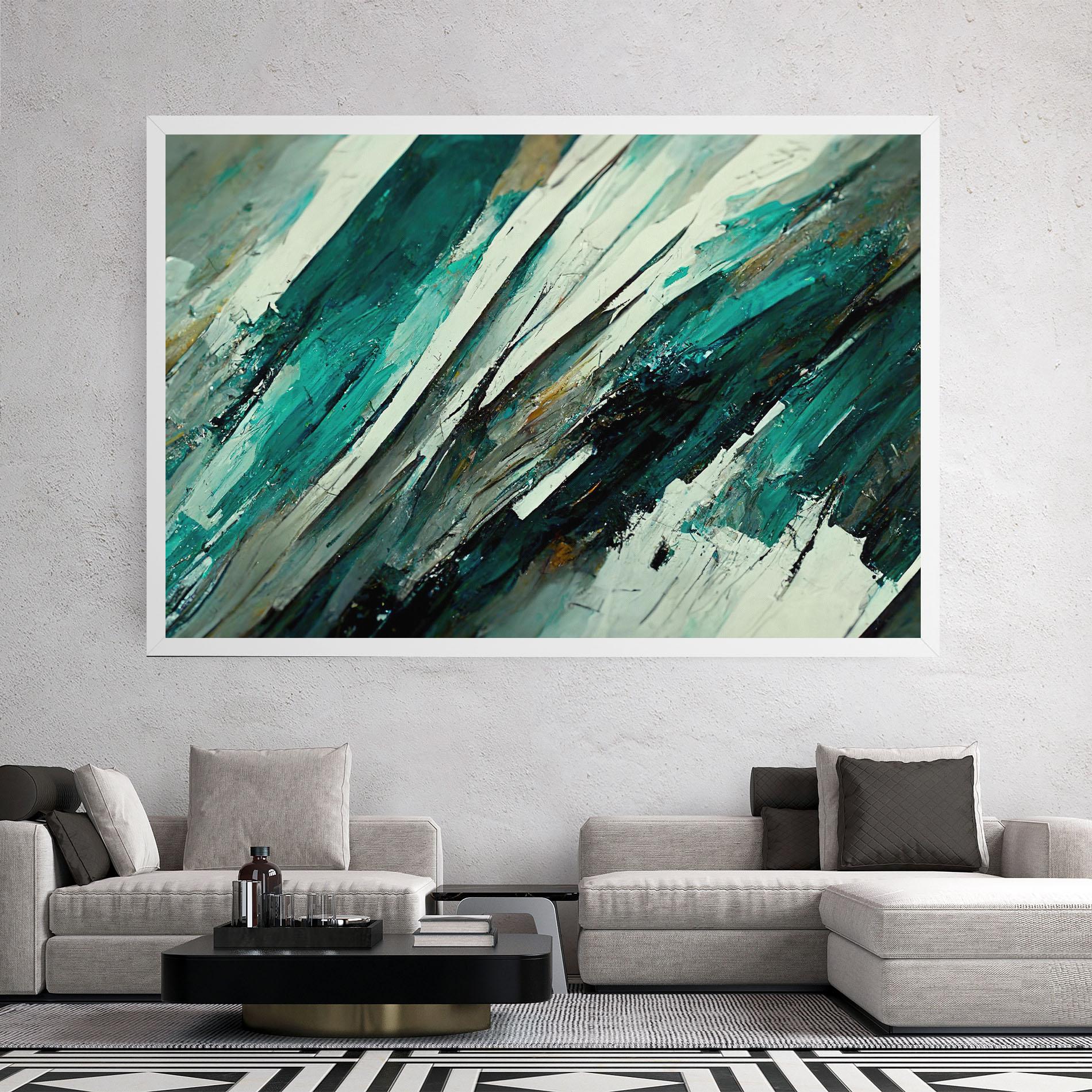 Leinwandbild Abstract Green Artwork mockup 2