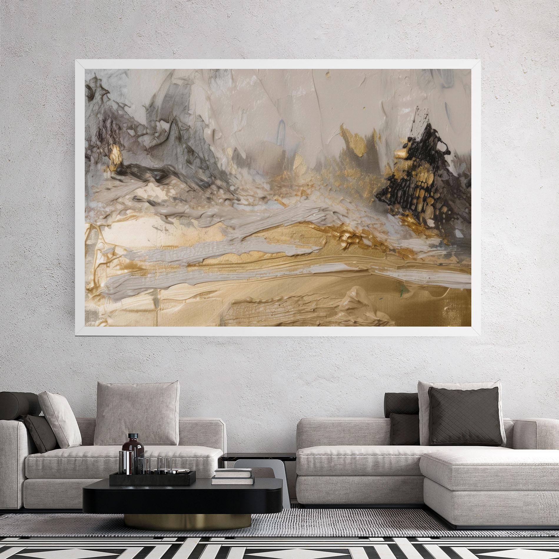 Leinwandbild Abstract White Waves mockup 2