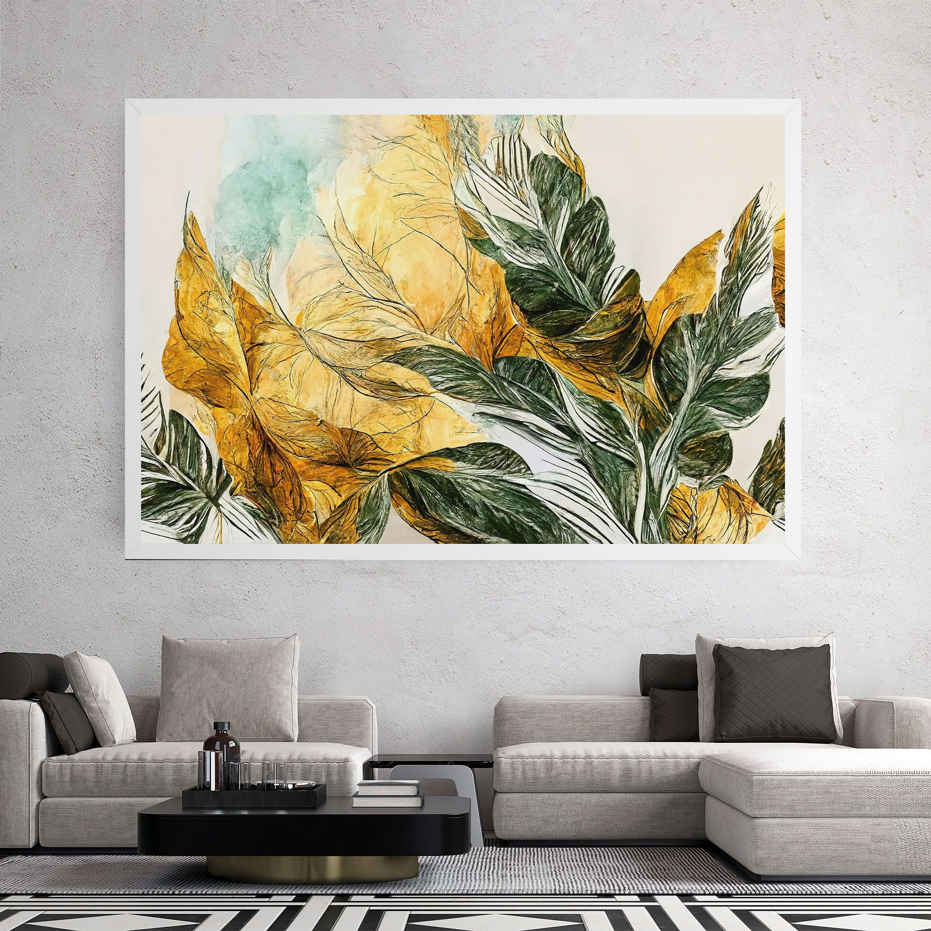 Gold And Green Leafes mockup 2