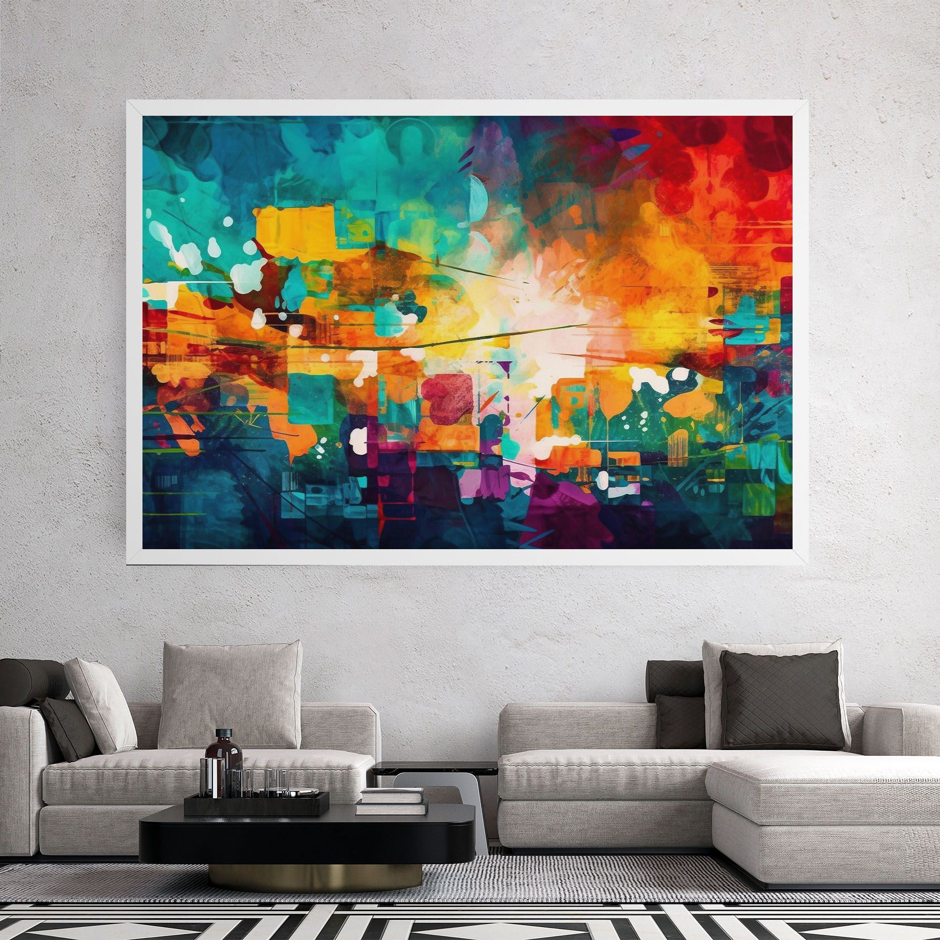 Vibrant Colors On Blue Background mockup 2