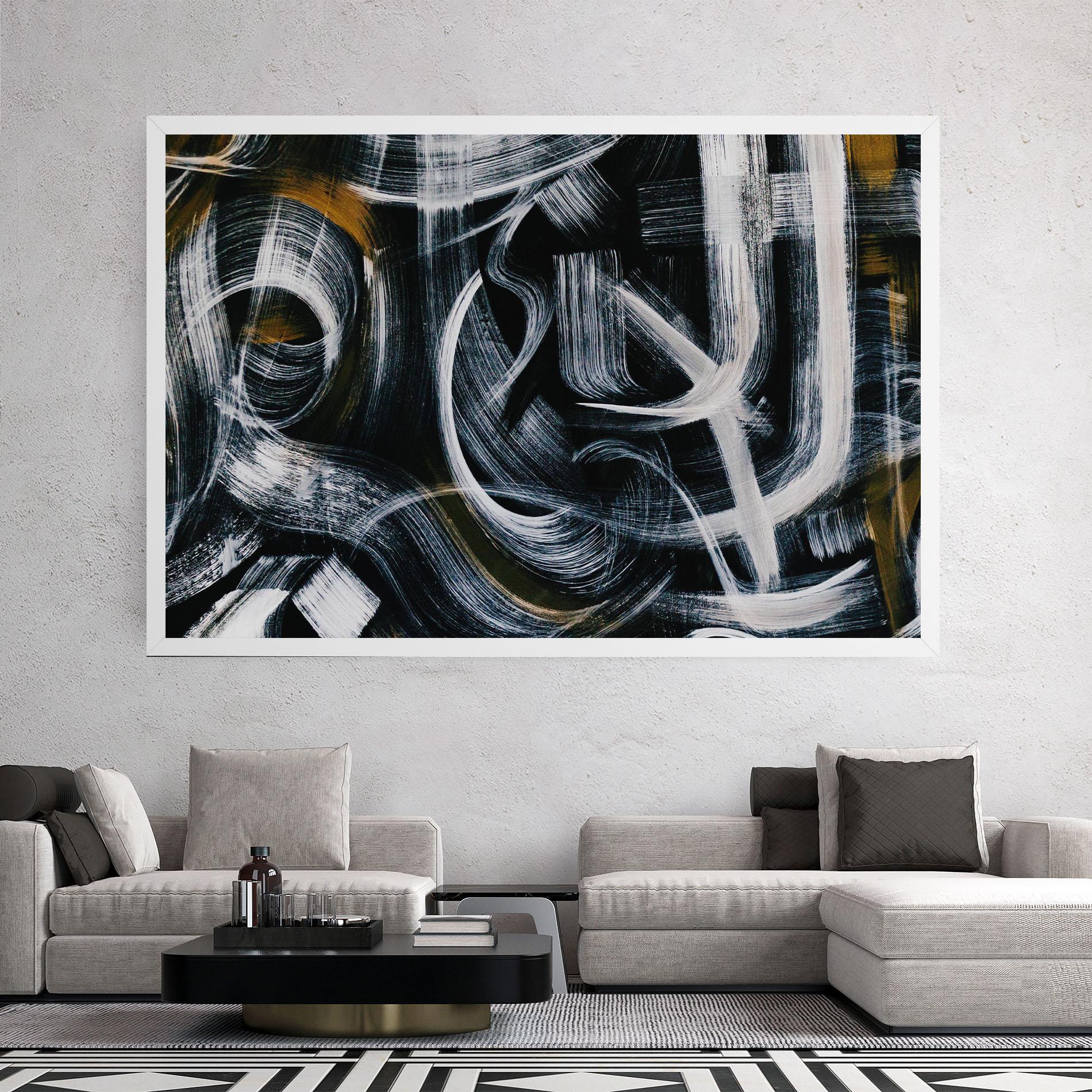 Leinwandbild White Brush Lines mockup 2