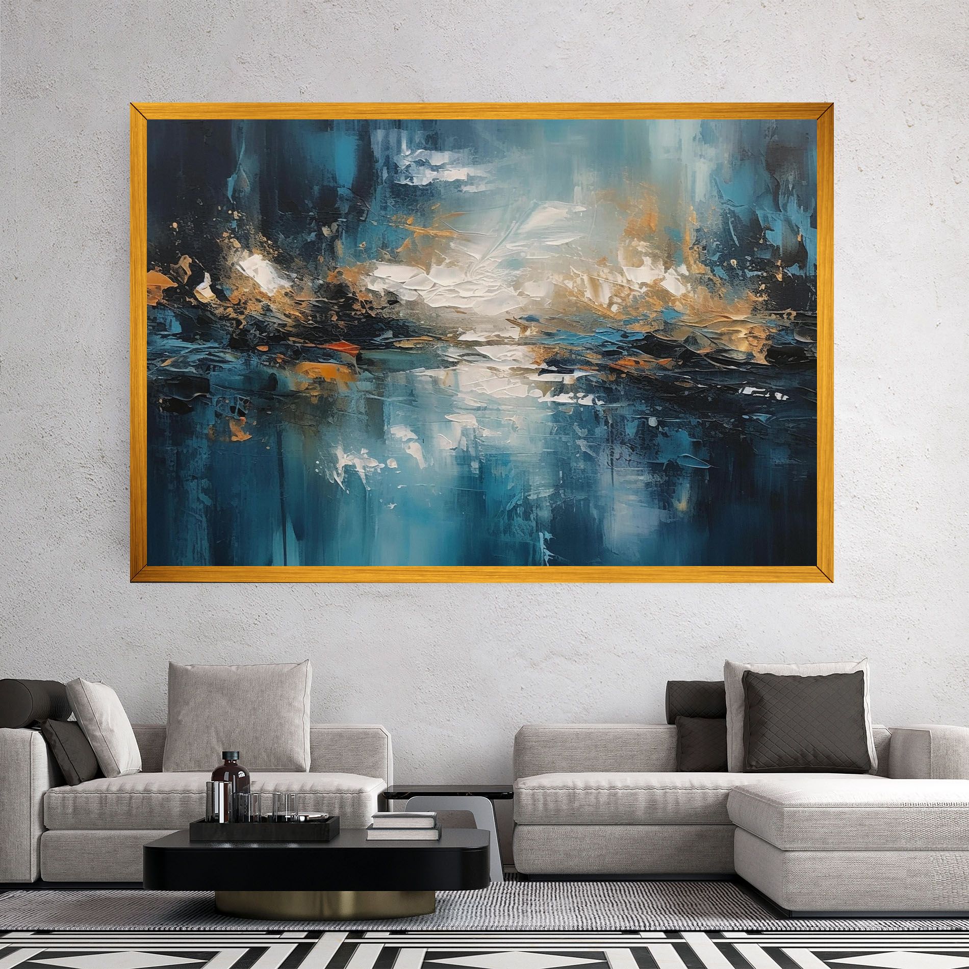 Abstract Blue Art mockup 2