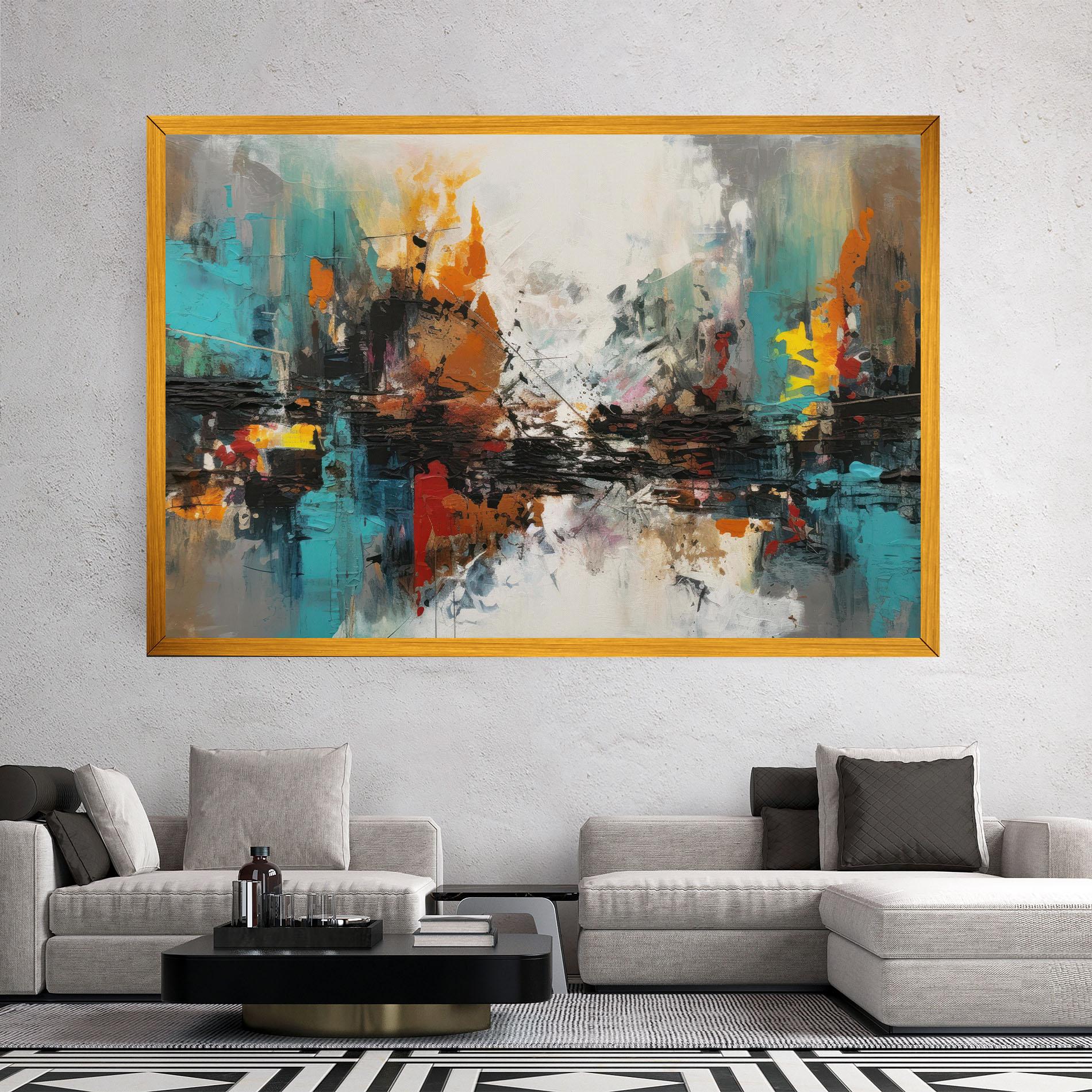 Leinwandbild Abstract City Painting mockup 2