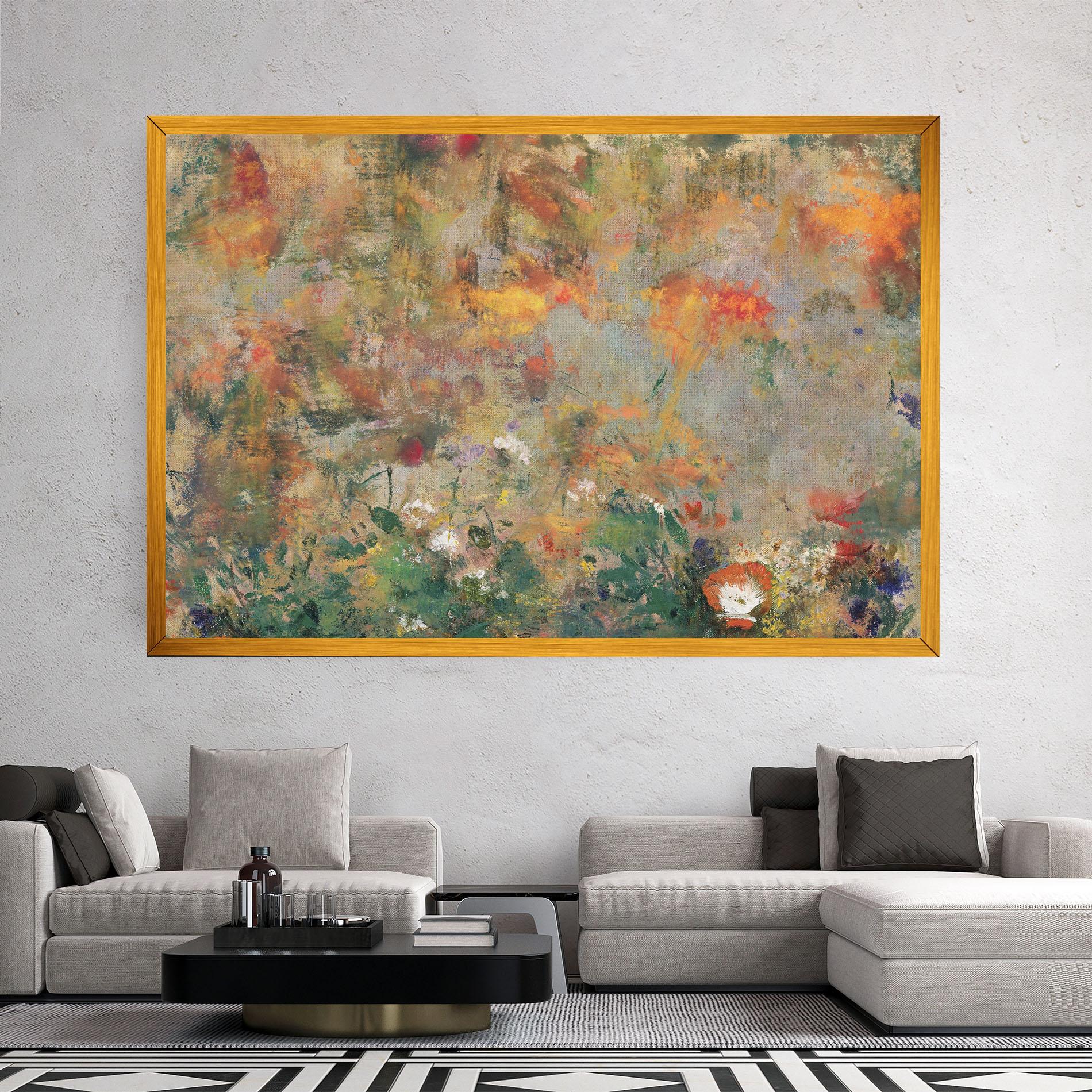 Leinwandbild Abstract Flowers mockup 2