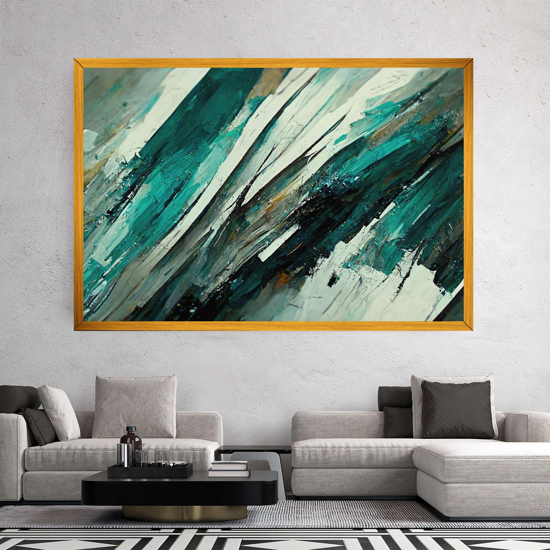 Leinwandbild Abstract Green Artwork mockup 2