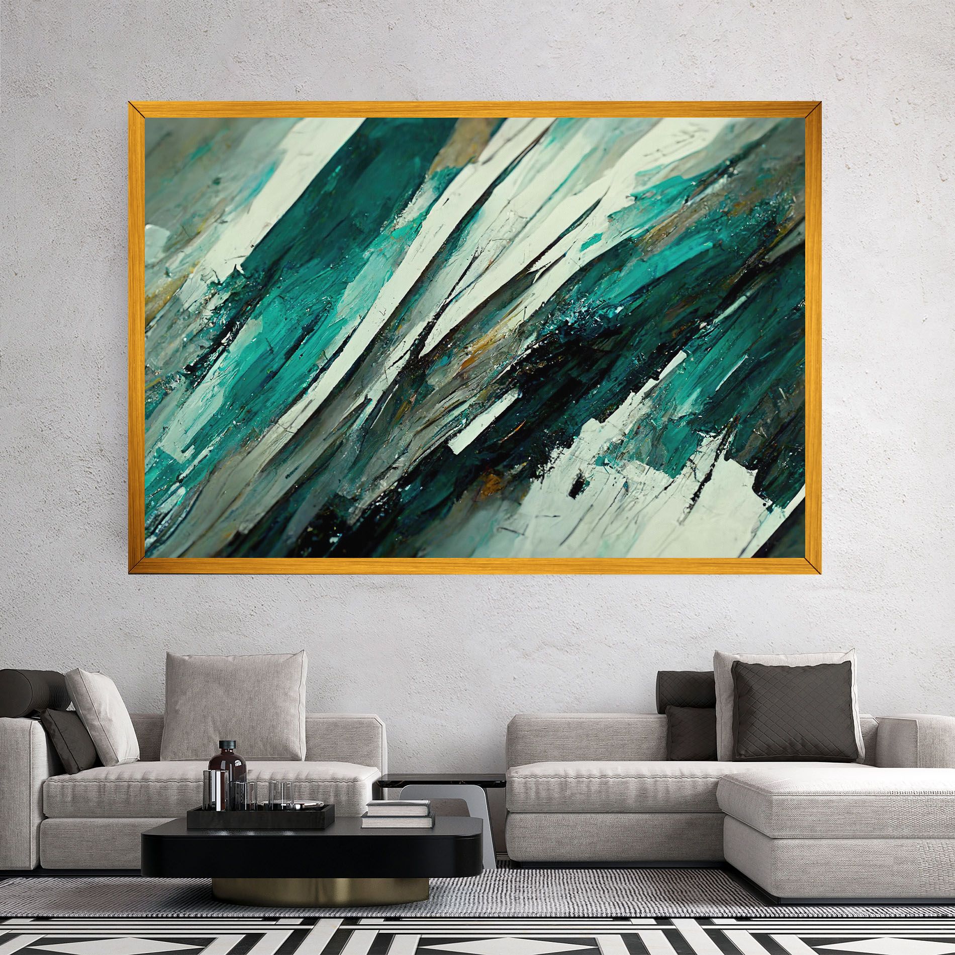 Abstract Green Artwork mockup 2