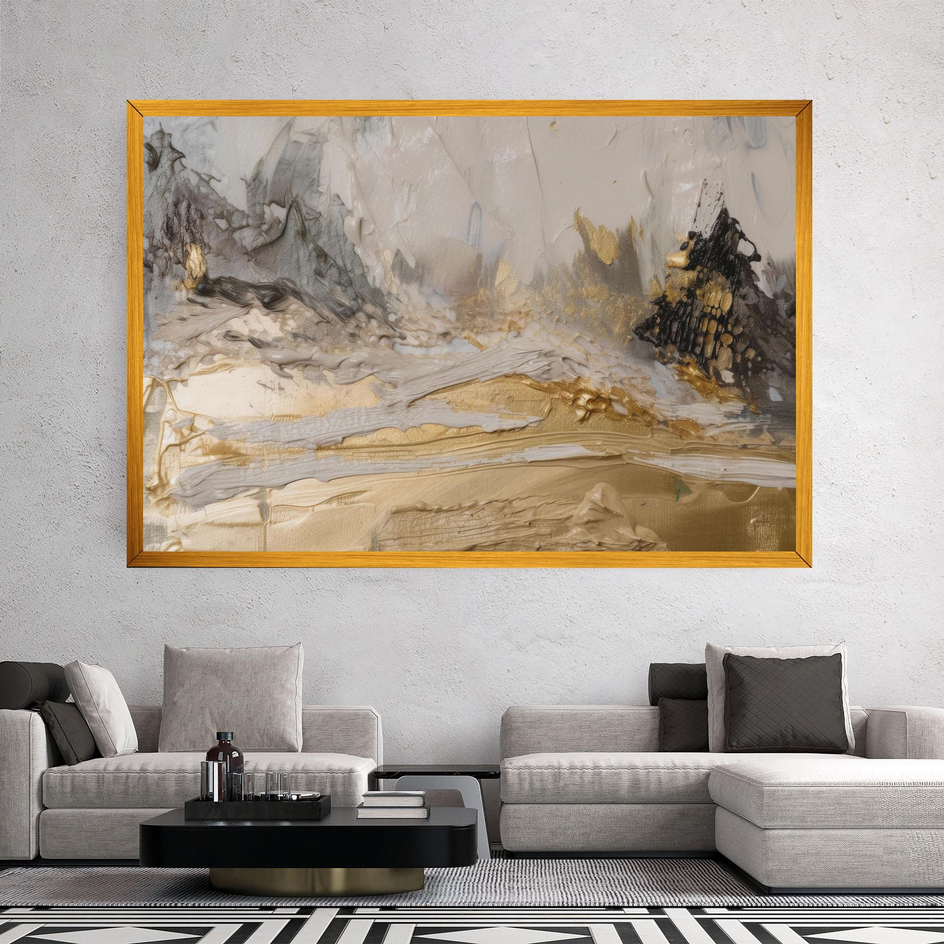 Leinwandbild Abstract White Waves mockup 2