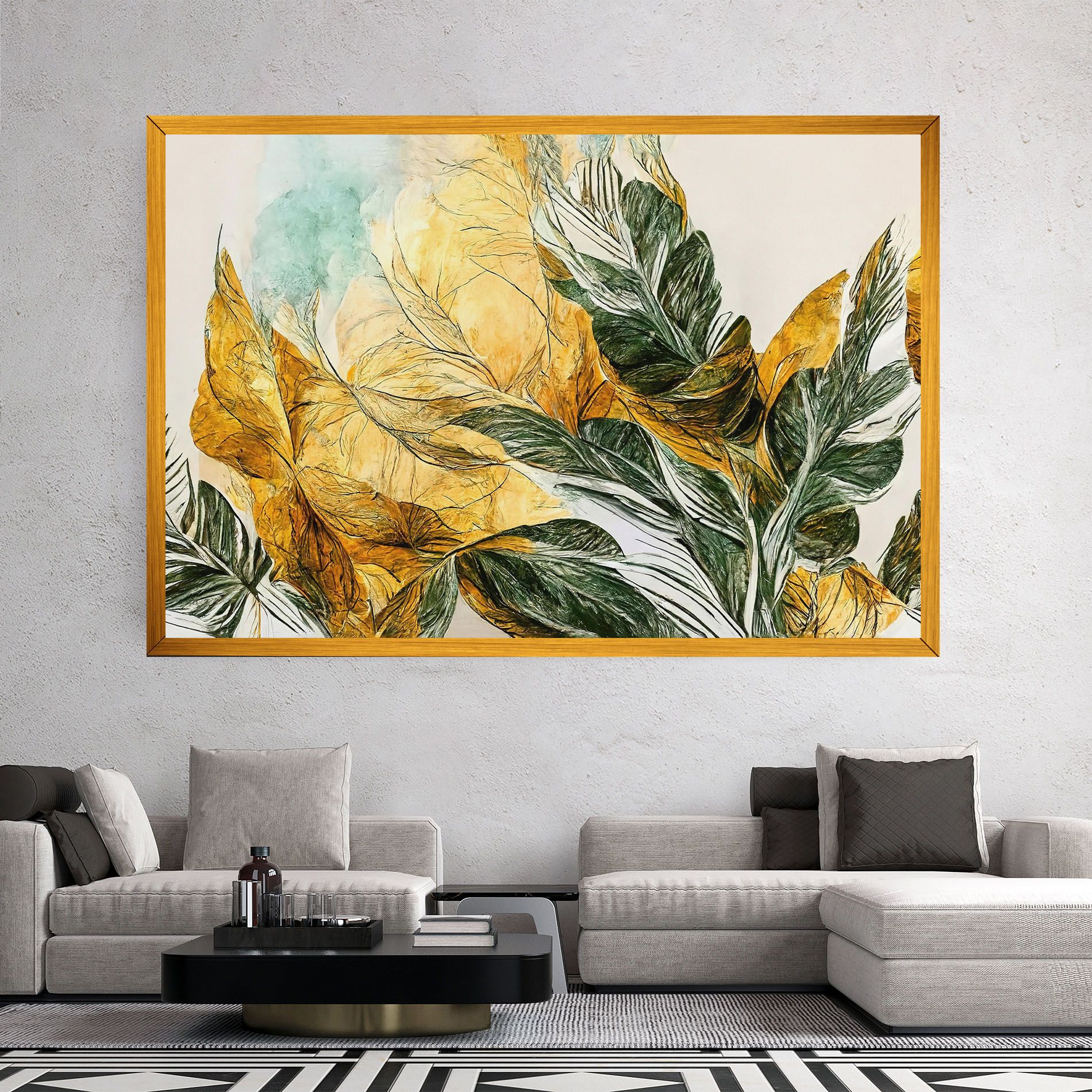 Gold And Green Leafes mockup 2