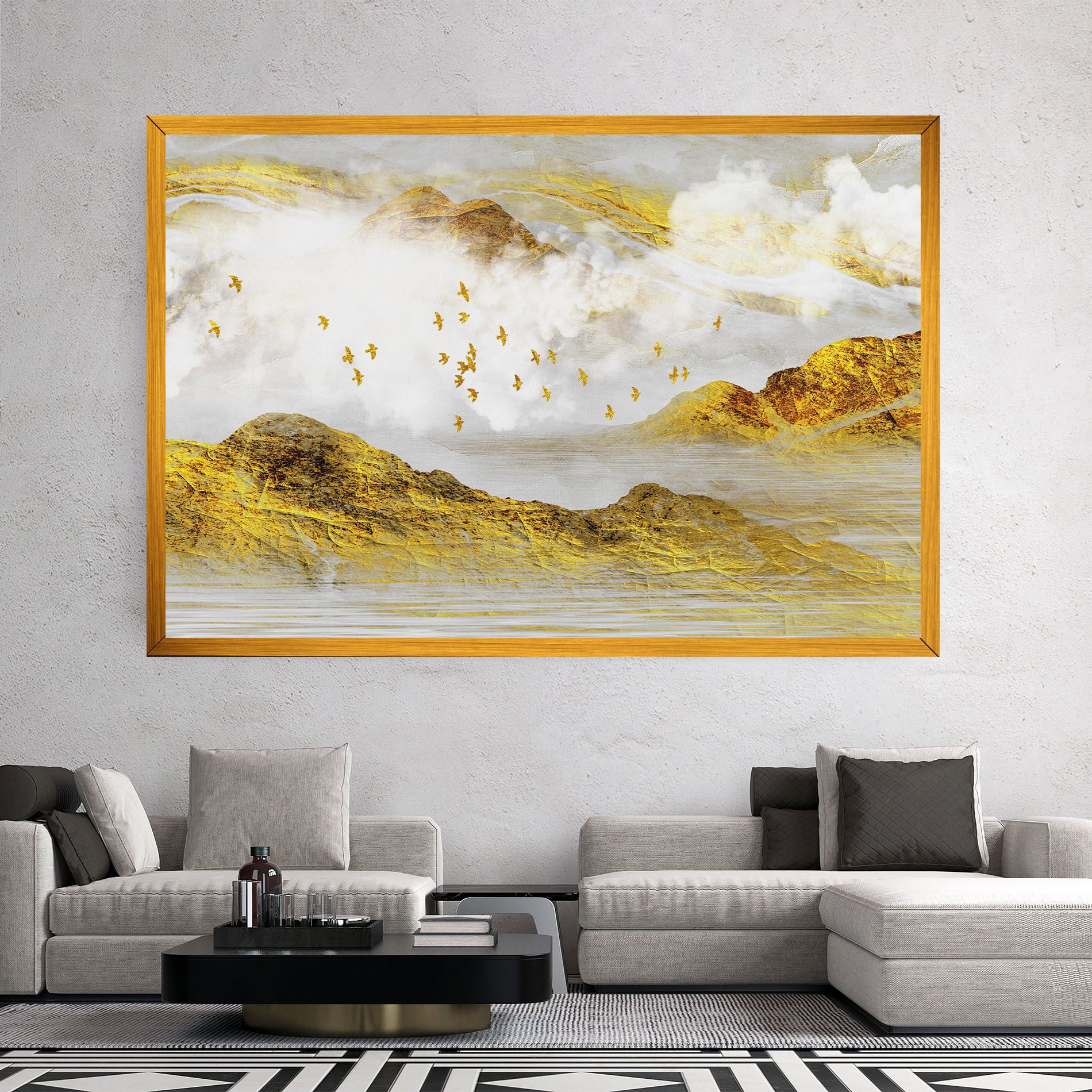 Gold Mountains Abstract mockup 2